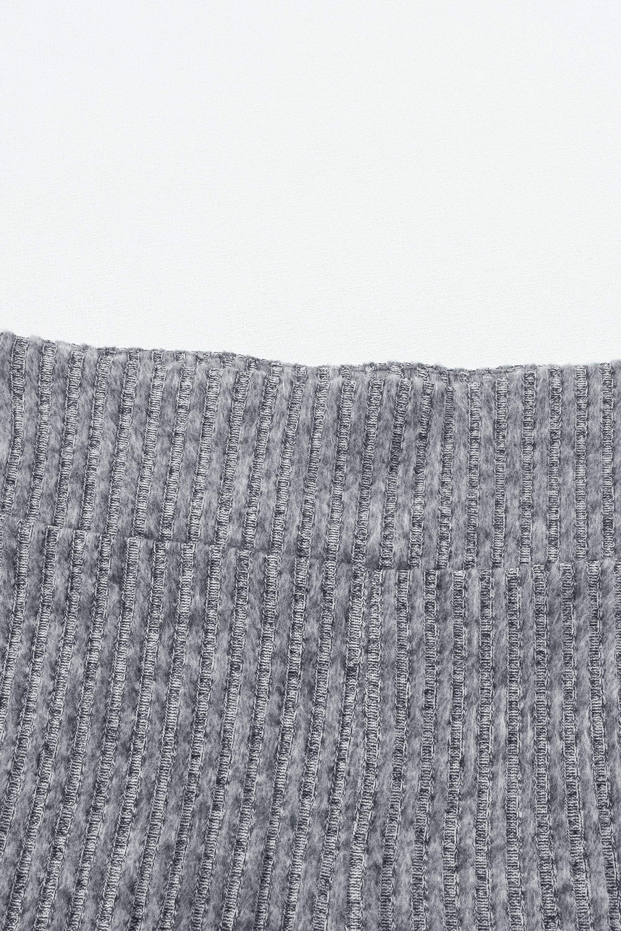 Grey Wide Waistband Ribbed Textured Knit Leggings Beagle Boutique Fashion Outlet
