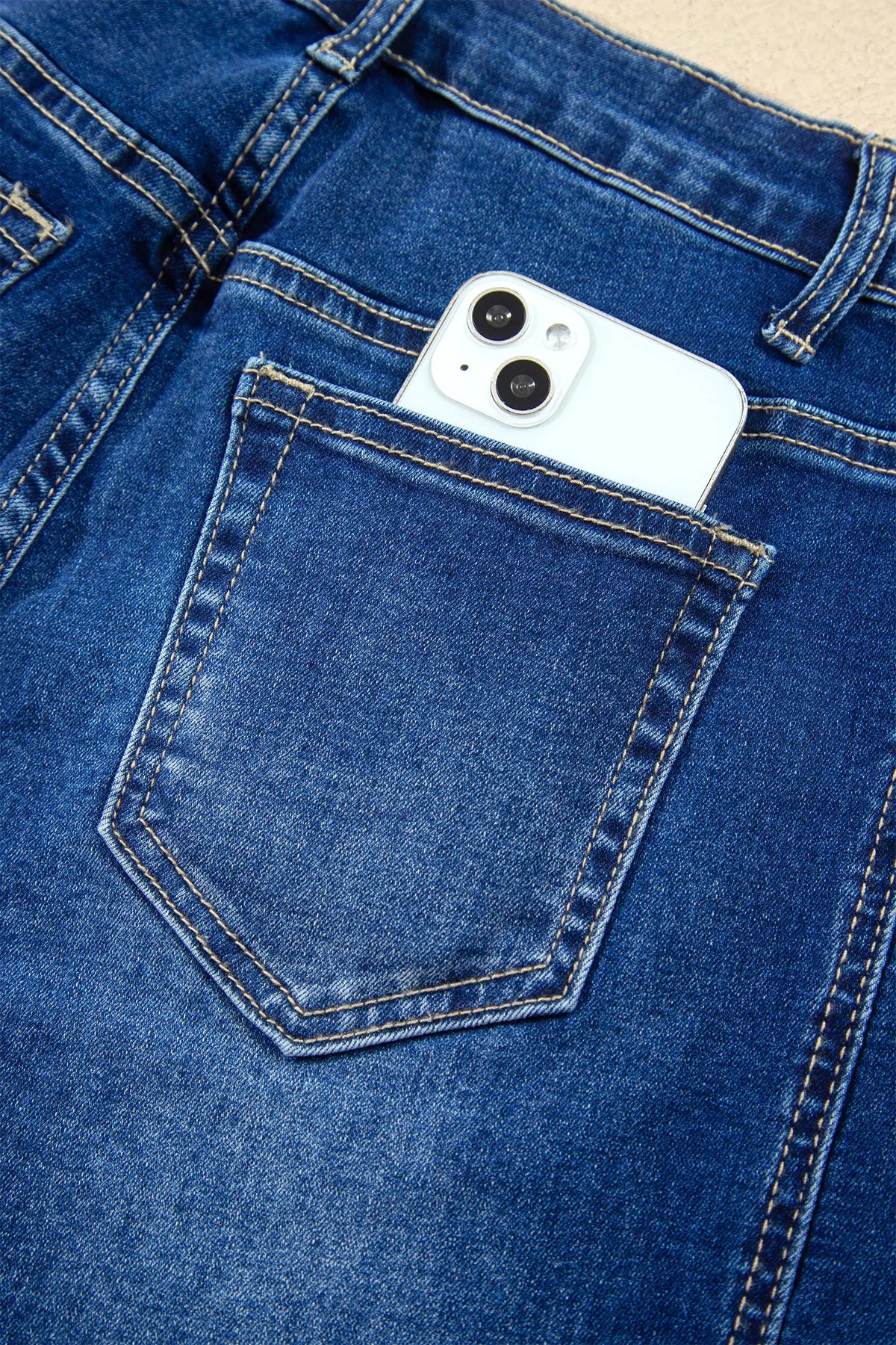 Raw Hem Turnup Loose Ankle-length Jeans – Sail Blue