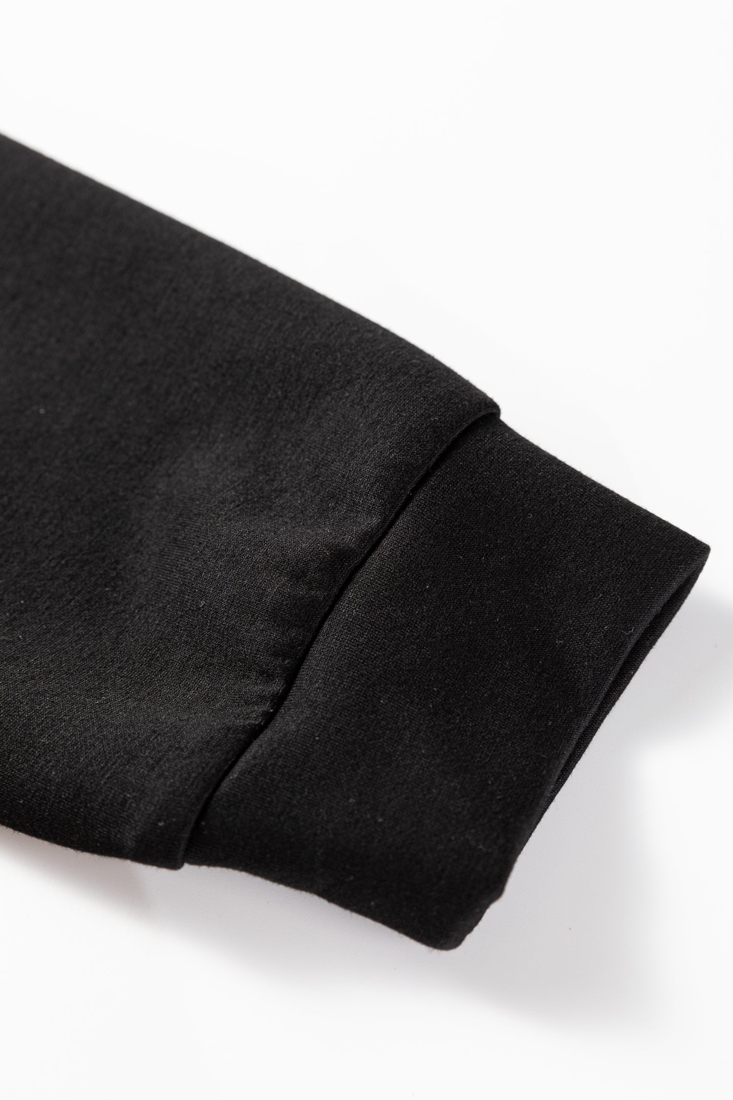 Black Two-tone Long Sleeve Zipped Front Casual Romper - eAura