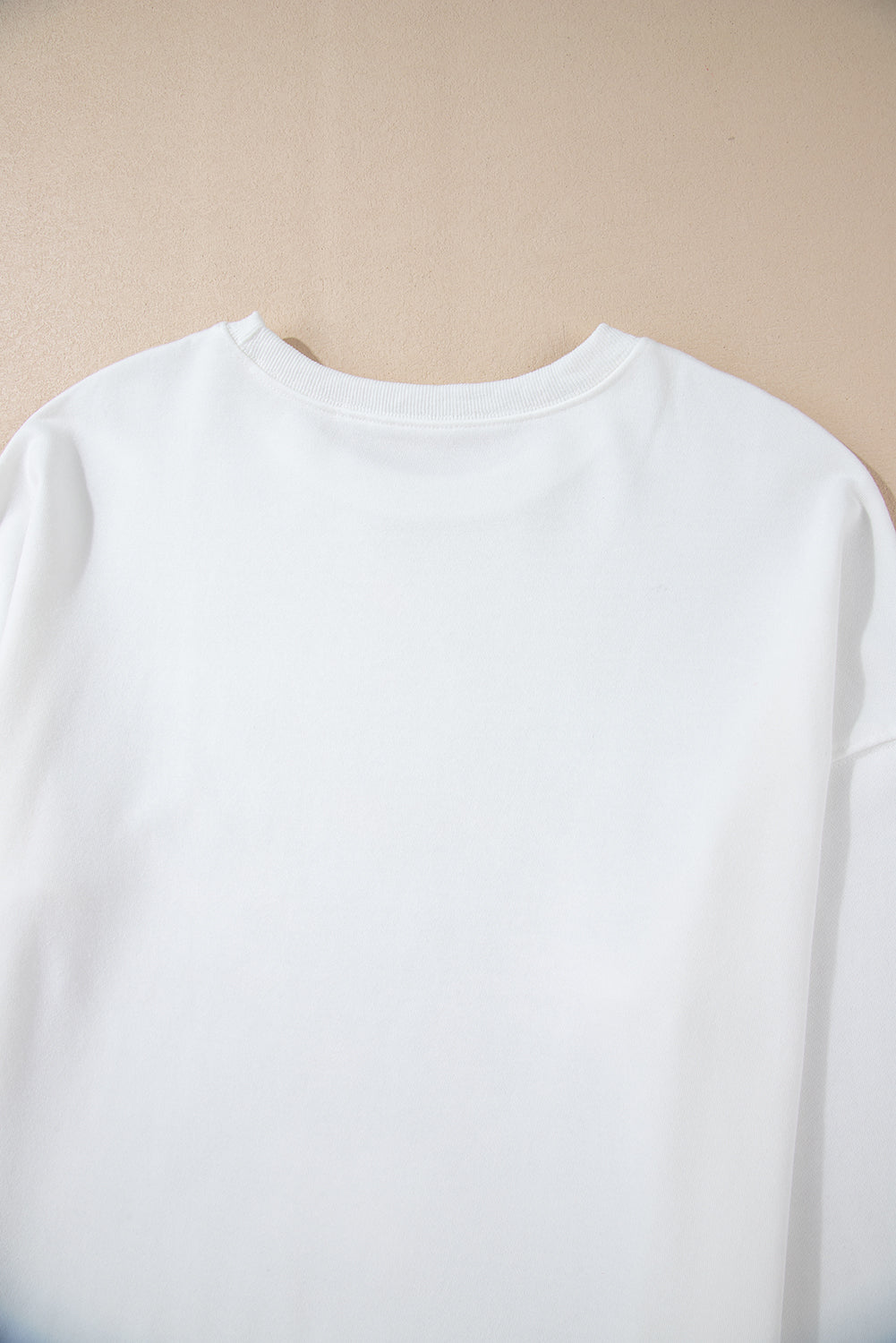 Bowknot Print Drop Shoulder Loose Sweatshirt – White