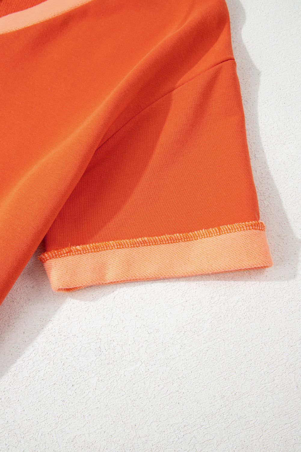 Russet Orange Two-tone Short Sleeve V Neck Patched Pocket Loose Romper eAura
