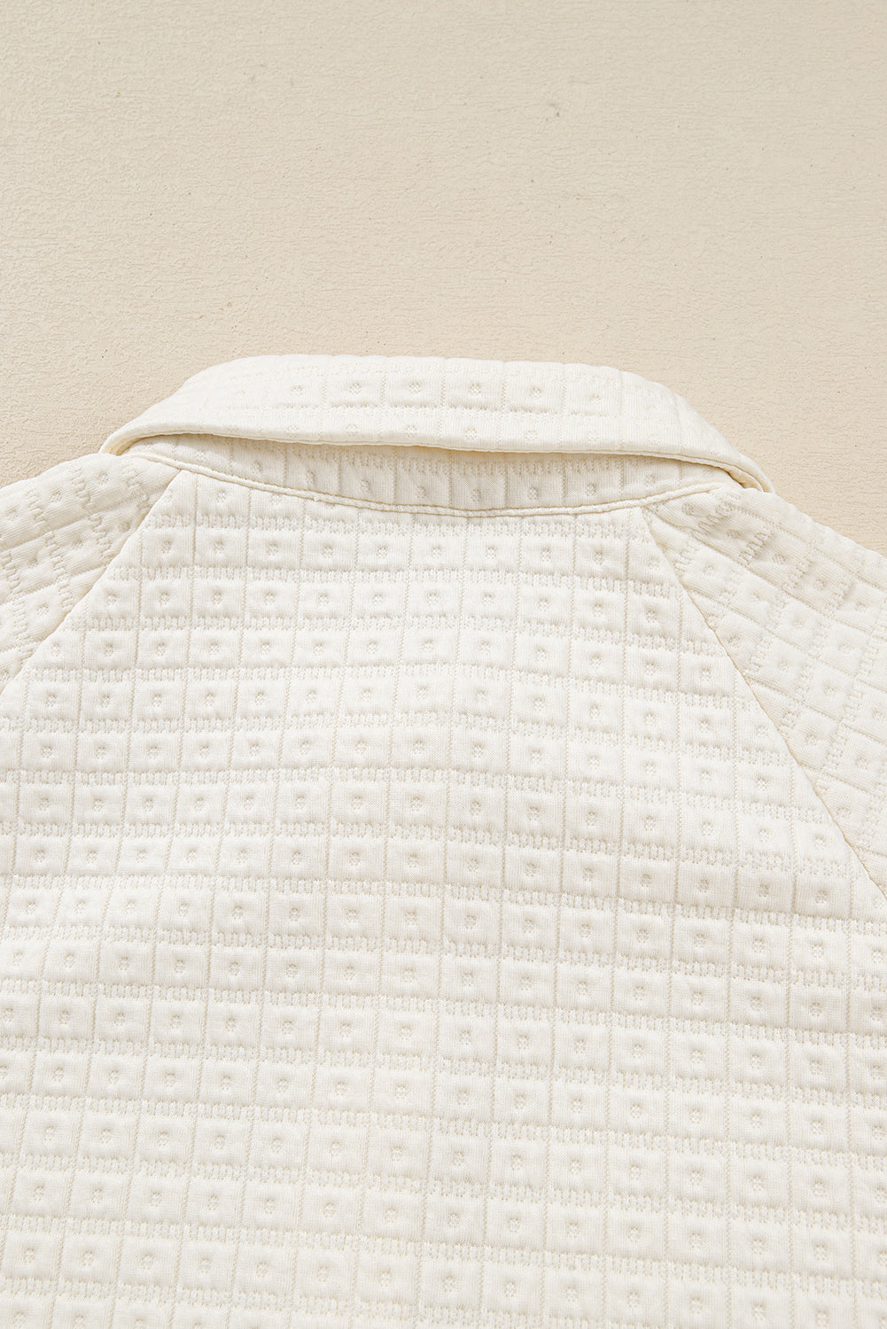 Textured Half Button Collared Sweatshirt - eAura
