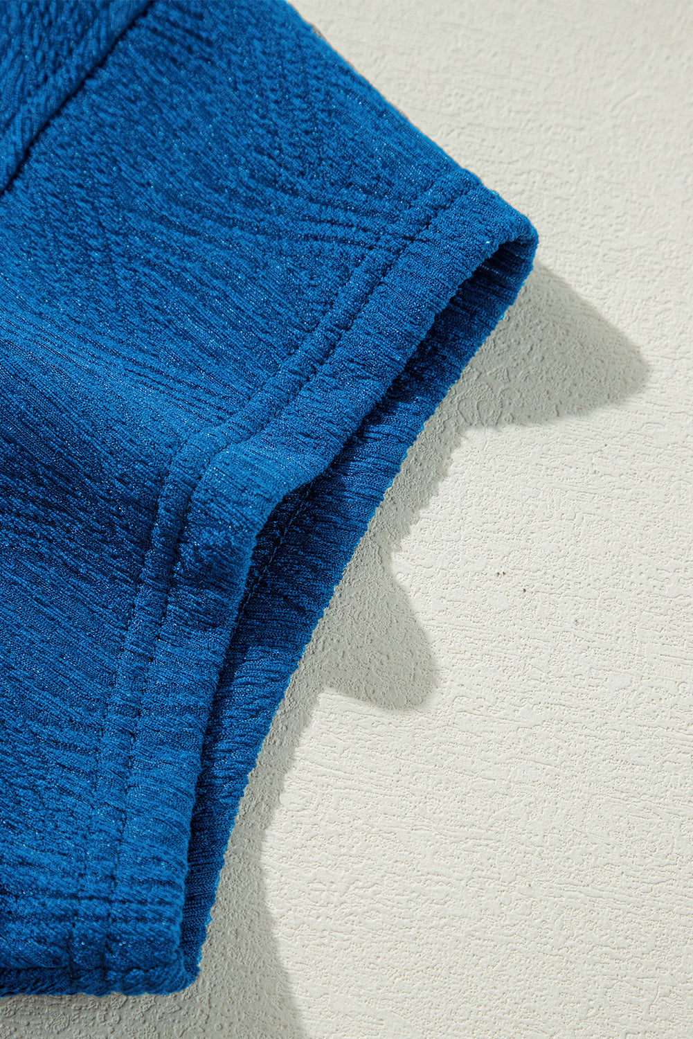 Bluing Solid Textured Crew Neck Short Set Co-ord eAura
