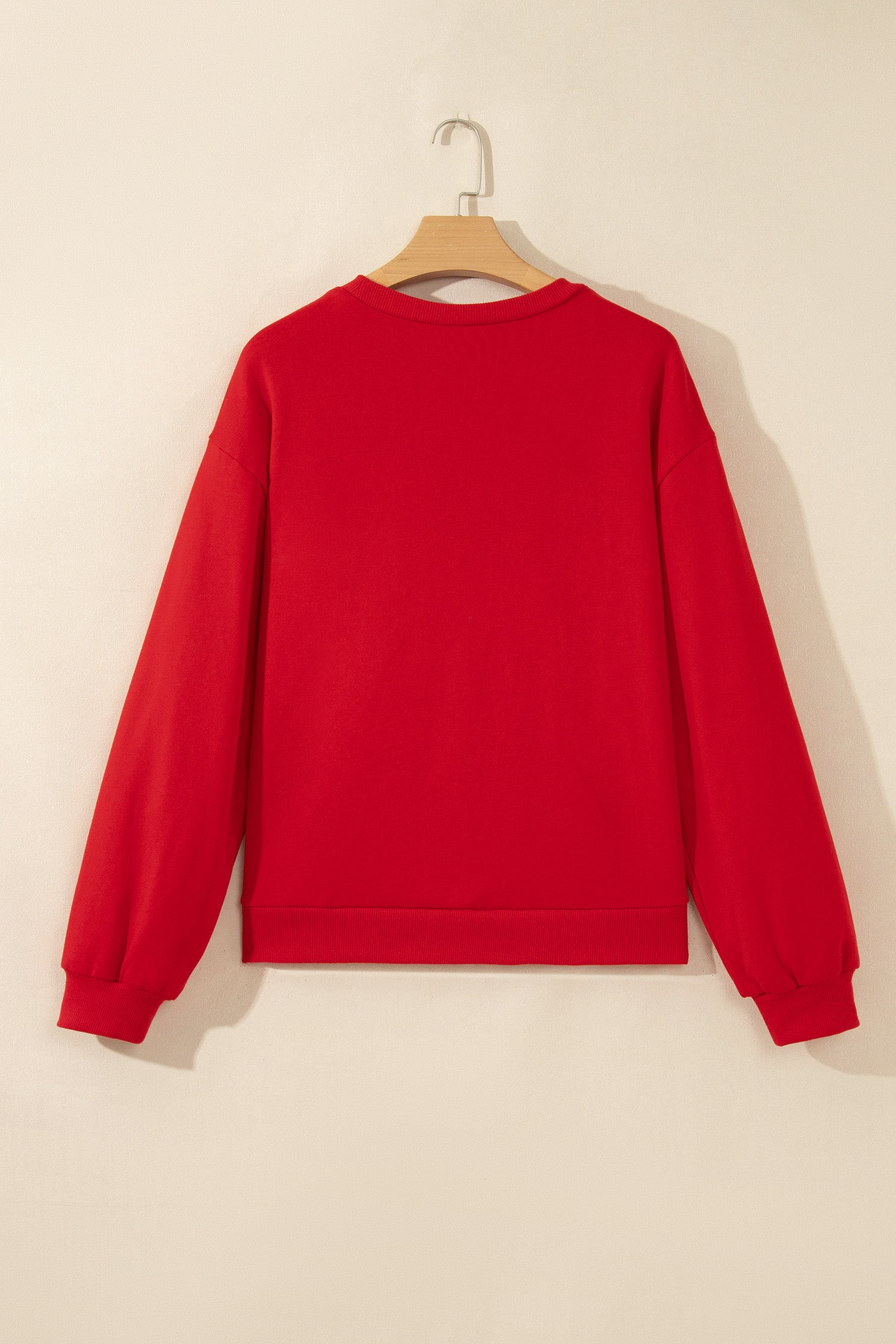 Gingham Patch Embroidered Rugby Game Day Stars Sweatshirt – Racing Red