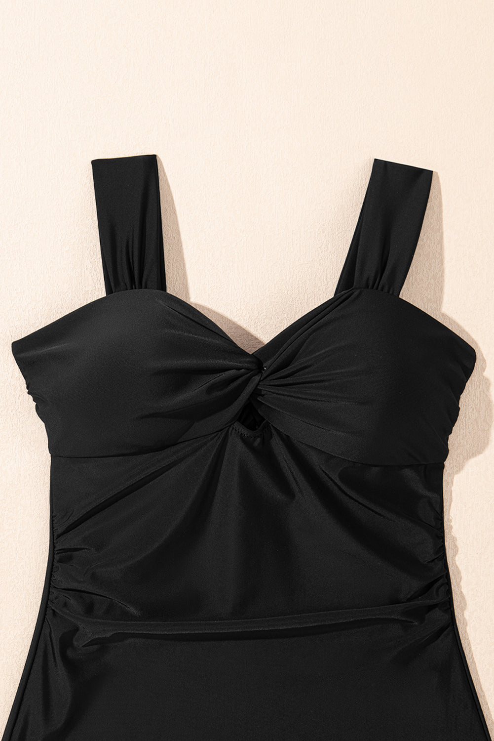 Black Cut out Twist Bowknot Backless One Piece Swimsuit eAura