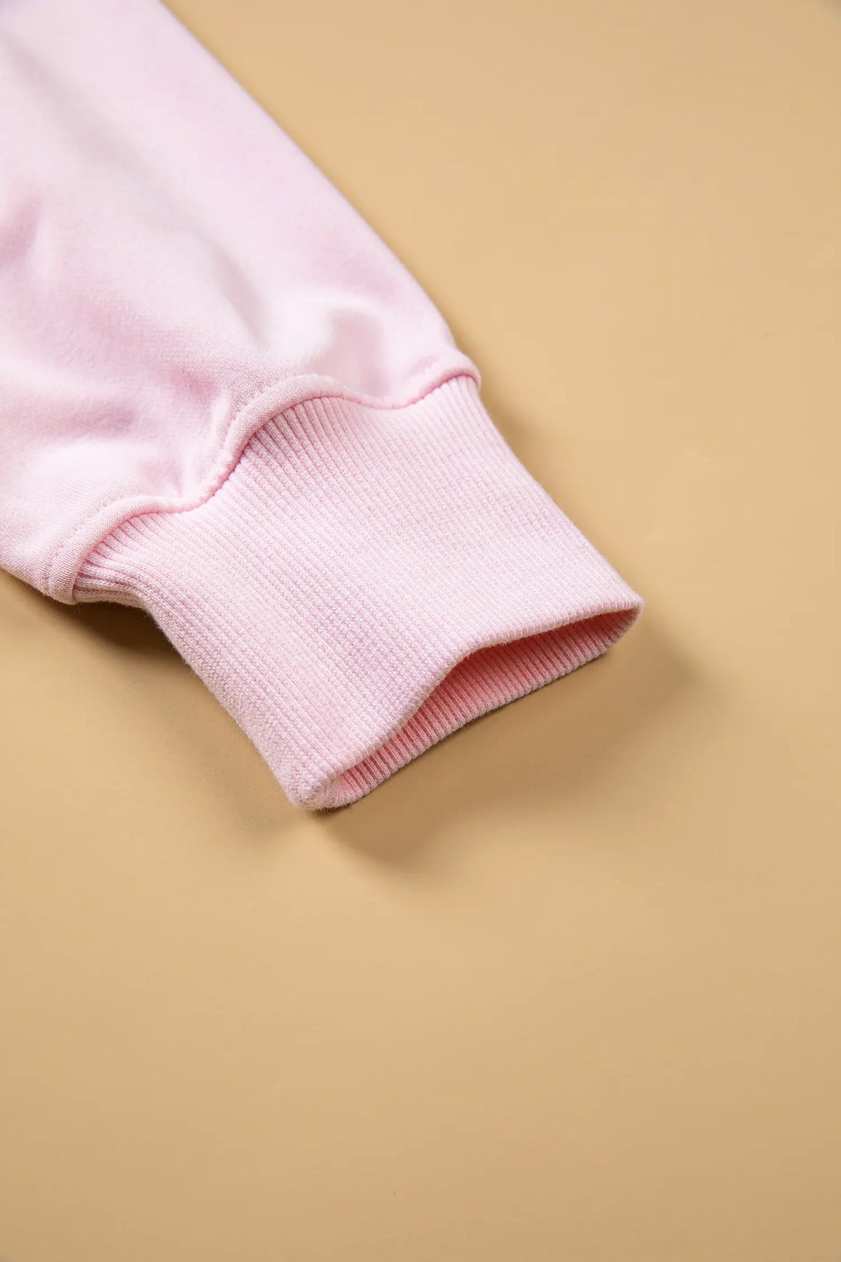 Stay Salty Embroidered Long Sleeve Stand Neck Shift Pullover Sweatshirt – Pink