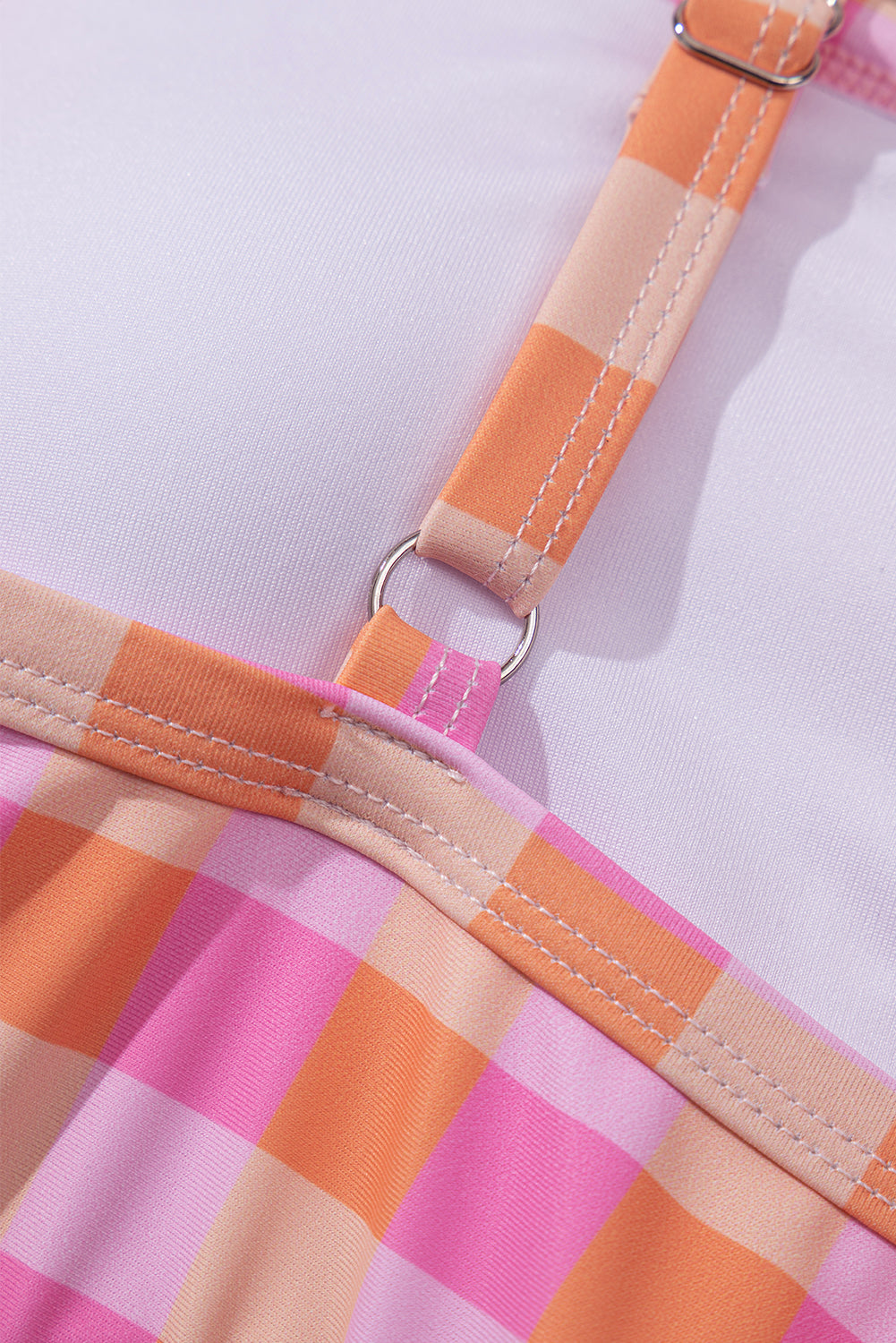 Pink 3pcs Gingham High Waist Bikini & Sarong eAura