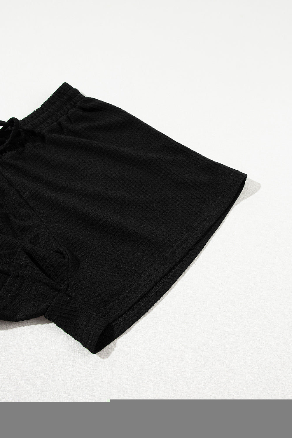 Casual Textured Tee and Drawstring Shorts Set Co-ord eAura