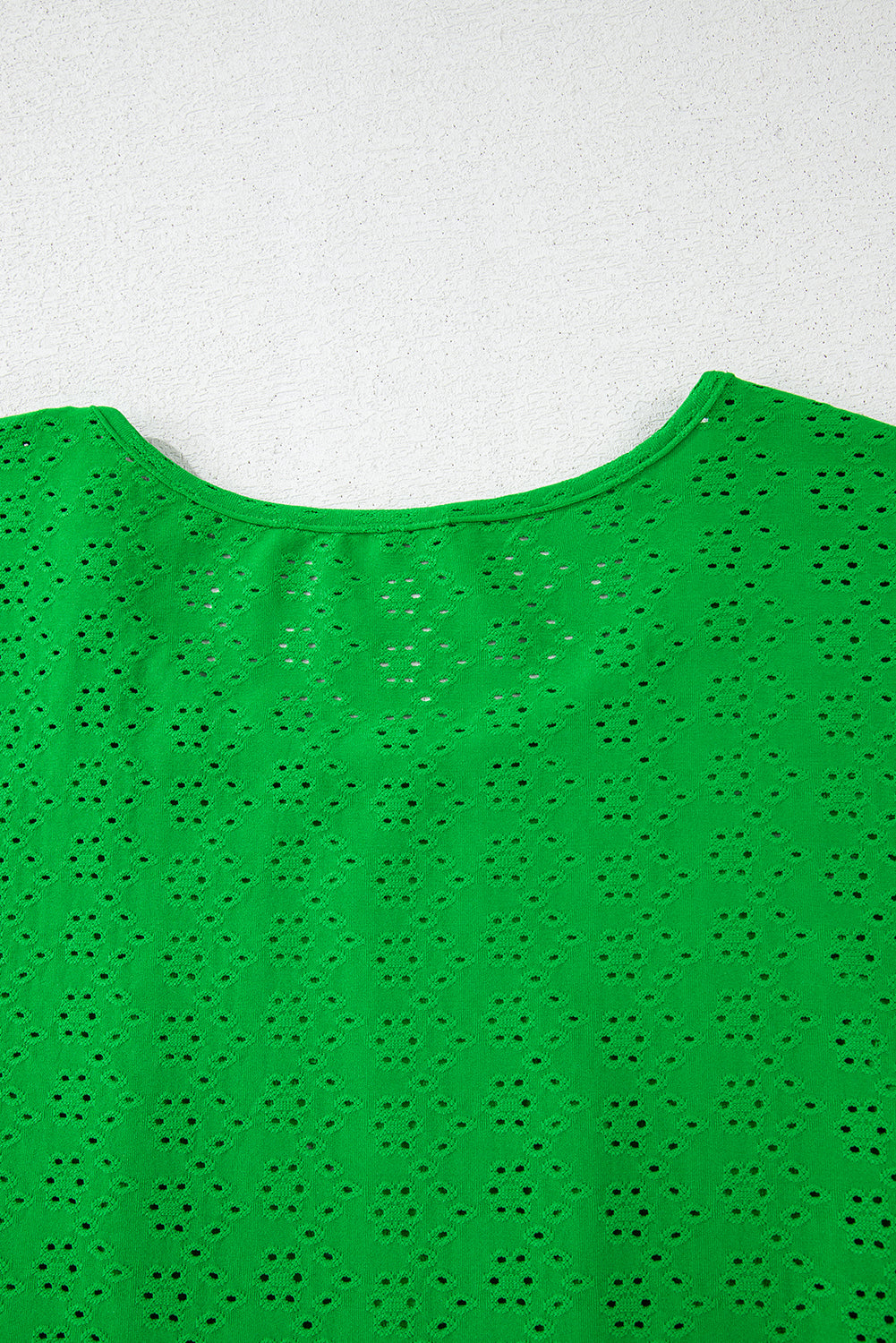 Green Textured Frilled Short Sleeve Plus Size Babydoll Blouse BB Fashion Outlet