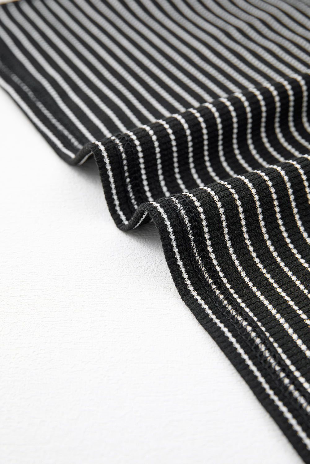 Black Stripe Criss Cross Side Slits Slim Fit Sleeveless Midi Dress eAura