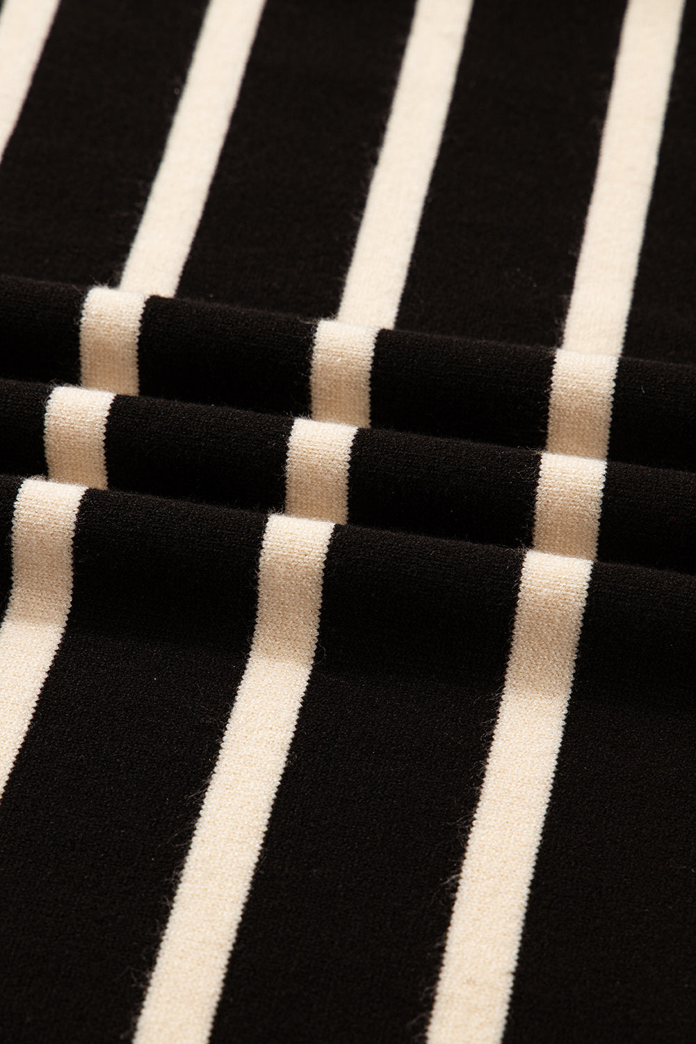 Striped Polo Collar Puff Sleeve Sweater Mini Dress eAura
