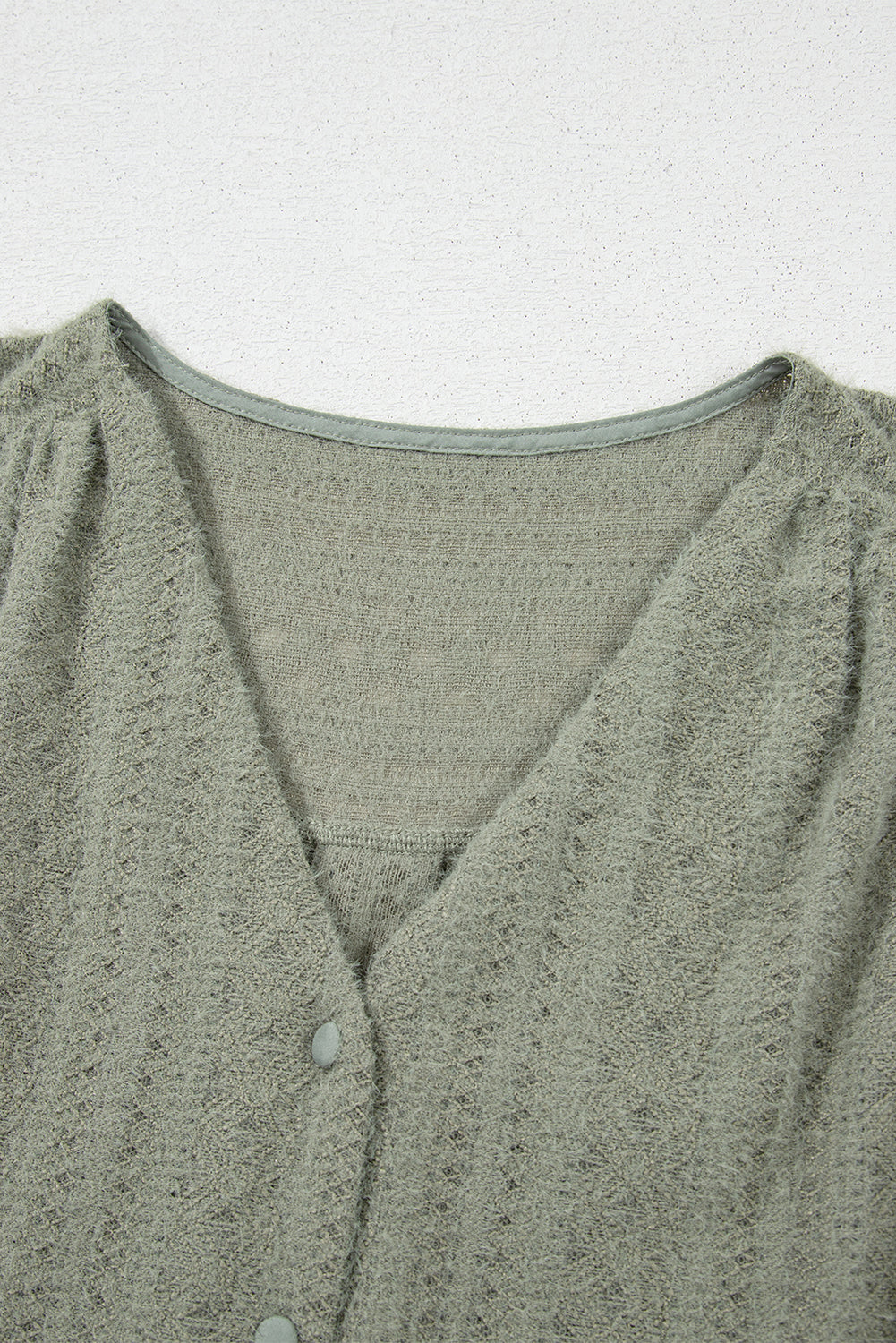 Laurel Green Flutter Sleeve Lace V Neck Shirt eAura