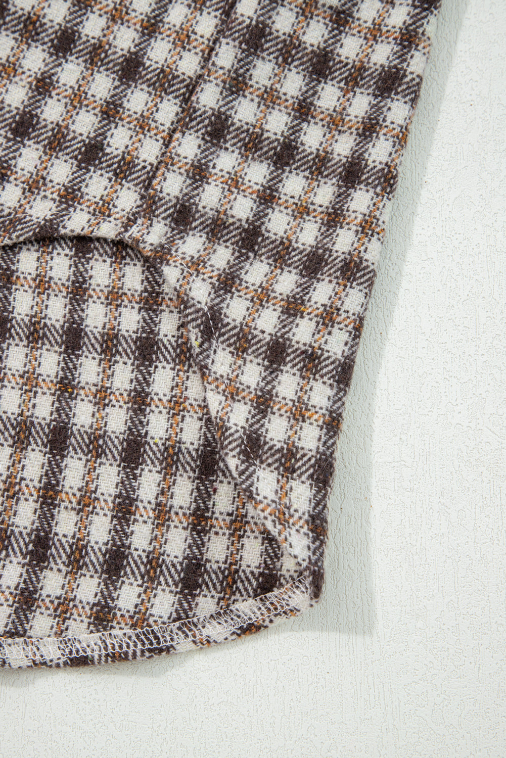 Casual Contrast Soft Corduroy Patchwork Plaid Shacket - eAura