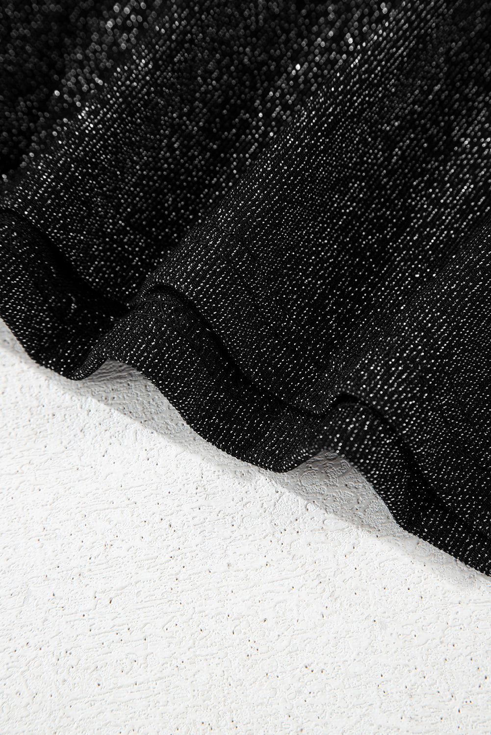 Black Bow Decor Glittery Short Sleeve Top eAura