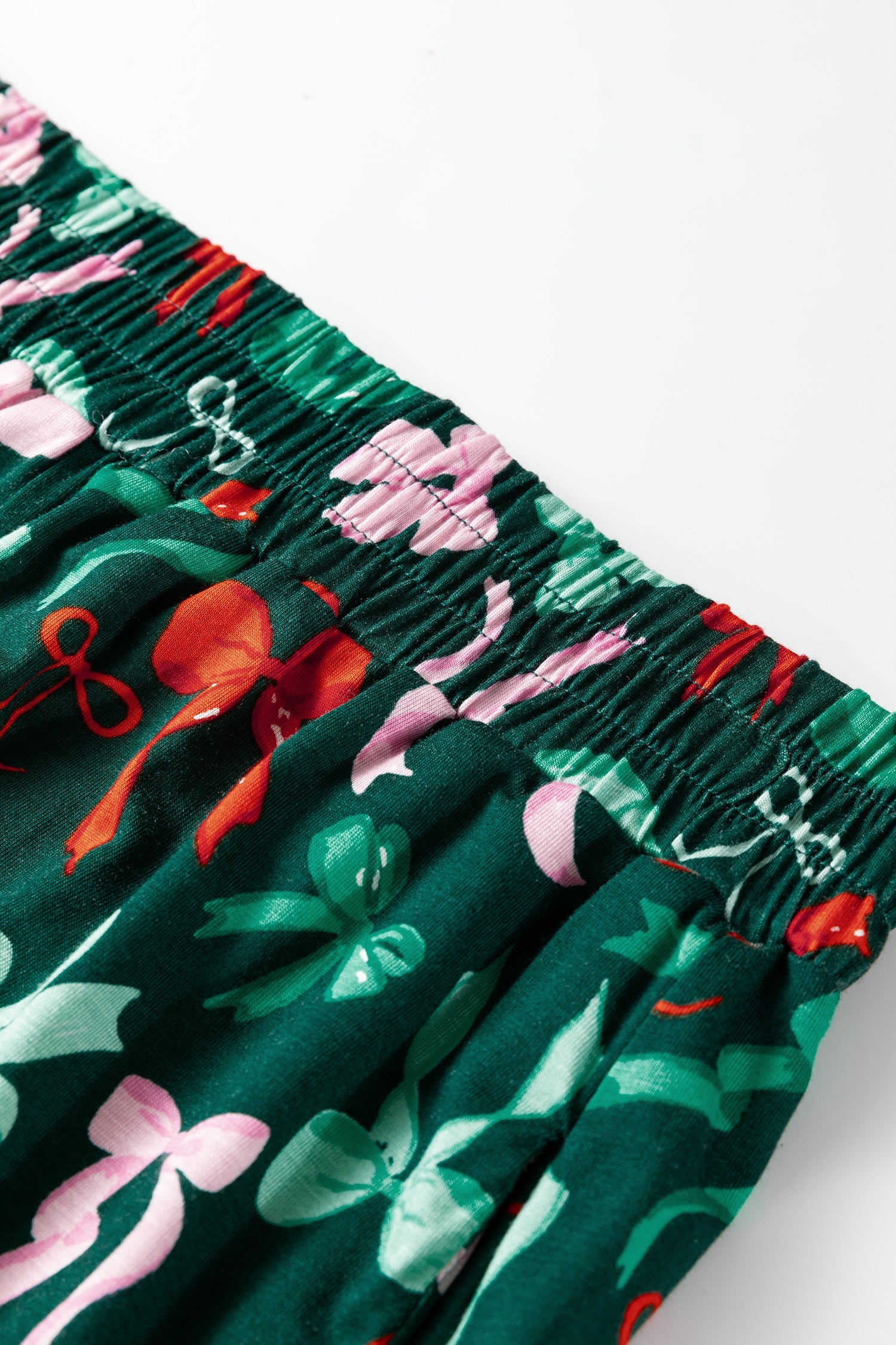 Festive Bow Print Long Sleeve Shirt and Pyjama Short Set - Loungewear & Sleepwear/Pyjama Shorts