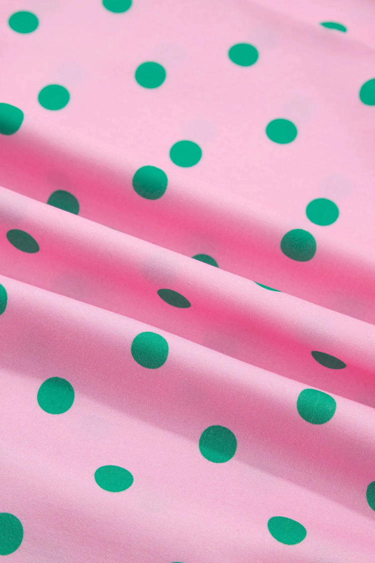 Polka Dot Print V Neck Short Sleeve Tiered Mini Dress – Pink