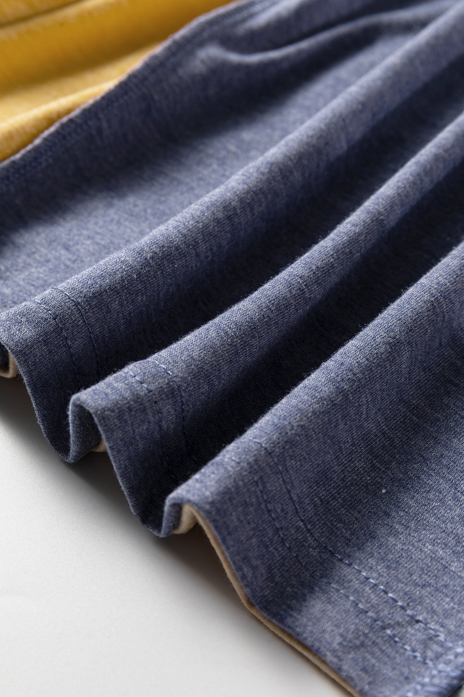 Exposed Stitching Colour-block V-Neck Long Sleeve Top - eAura