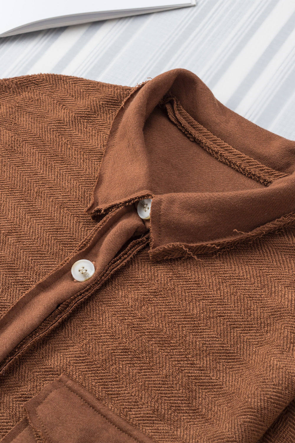 Grey Contrast Flap Pockets Relaxed Shacket Beagle Boutique Fashion Outlet