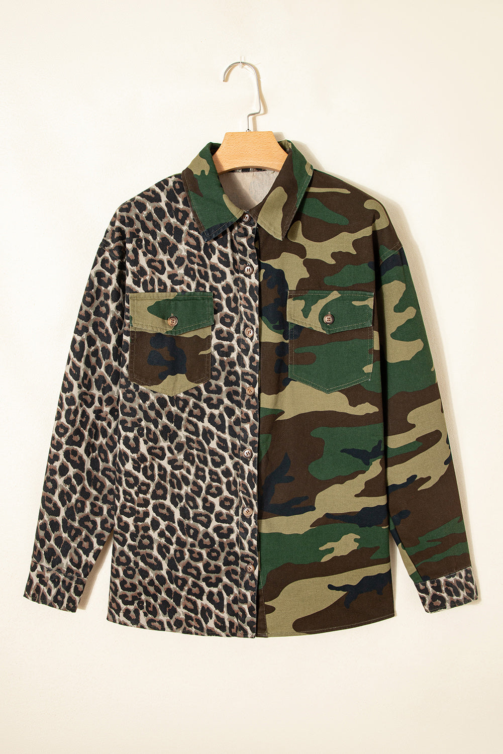 Leopard Camo Patchwork Oversize Shacket - eAura