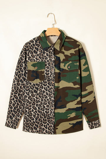 Leopard Camo Patchwork Oversize Shacket - eAura