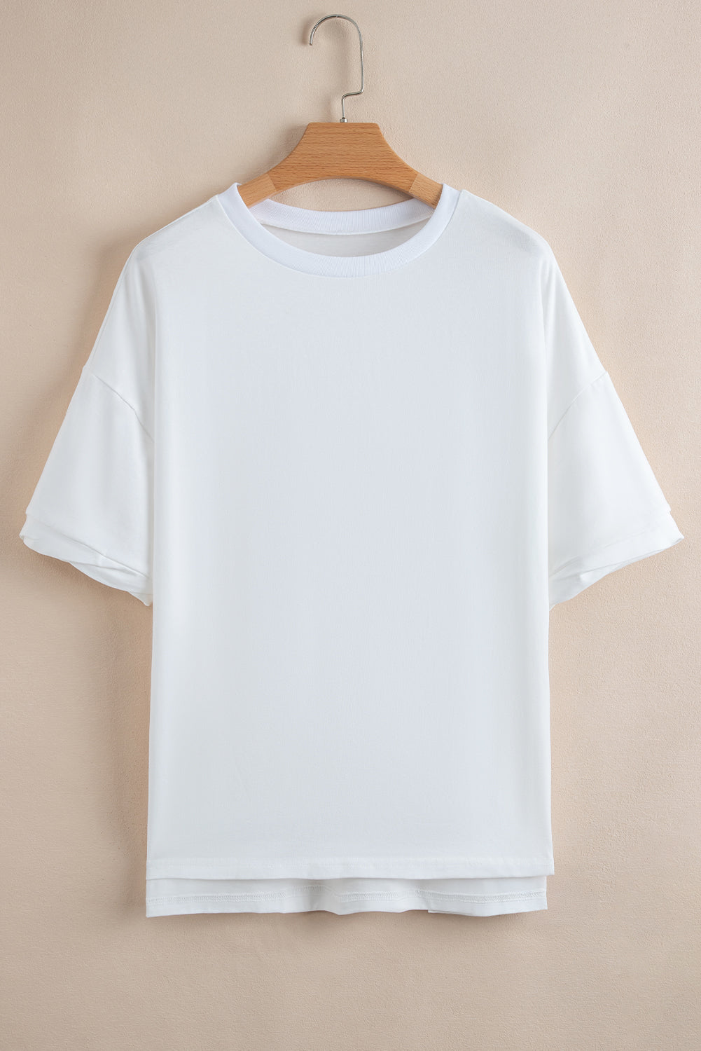 Myosotis Loose Half Sleeve Hi Low Hem T Shirt eAura