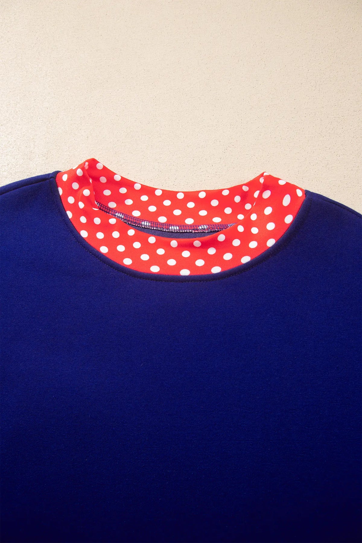 Colourblock Polka Dot Contrast Trim Oversized Sweatshirt – Dark Green