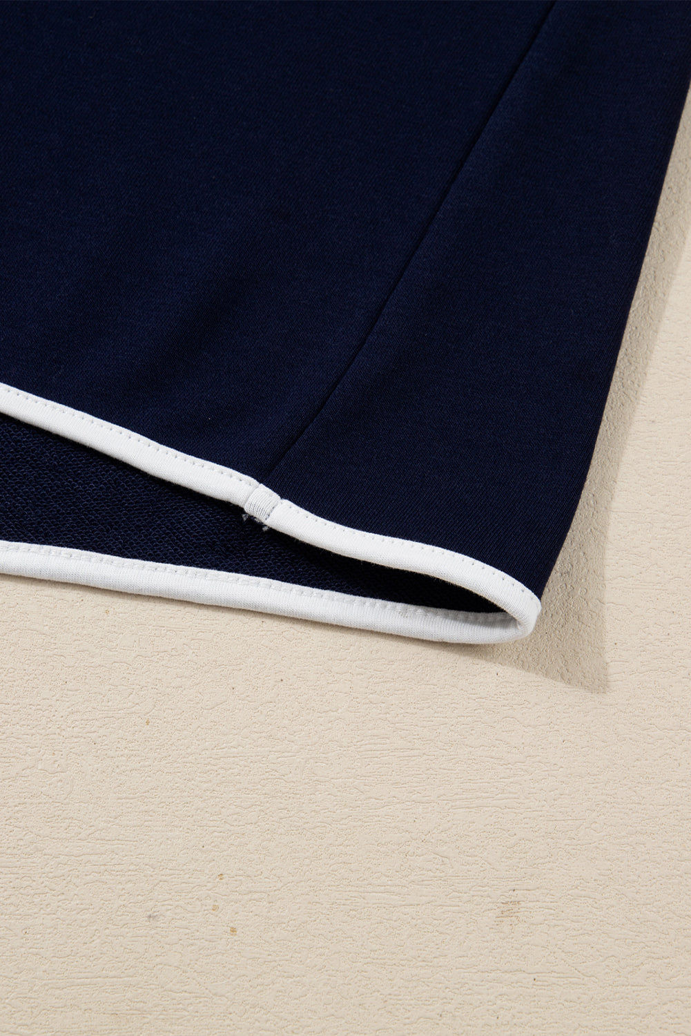 Colourful Striped Accent Varsity Long Sleeve Pullover and Shorts Co-ord Set
