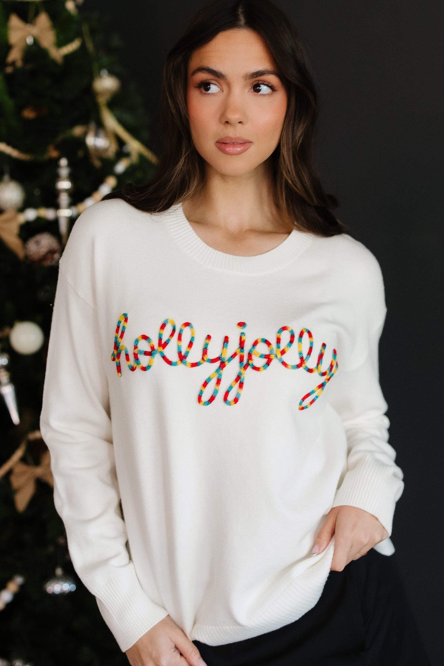 Colourful Holly Jolly Christmas Knit Loose Sweater - Sweaters & Cardigans/Sweaters