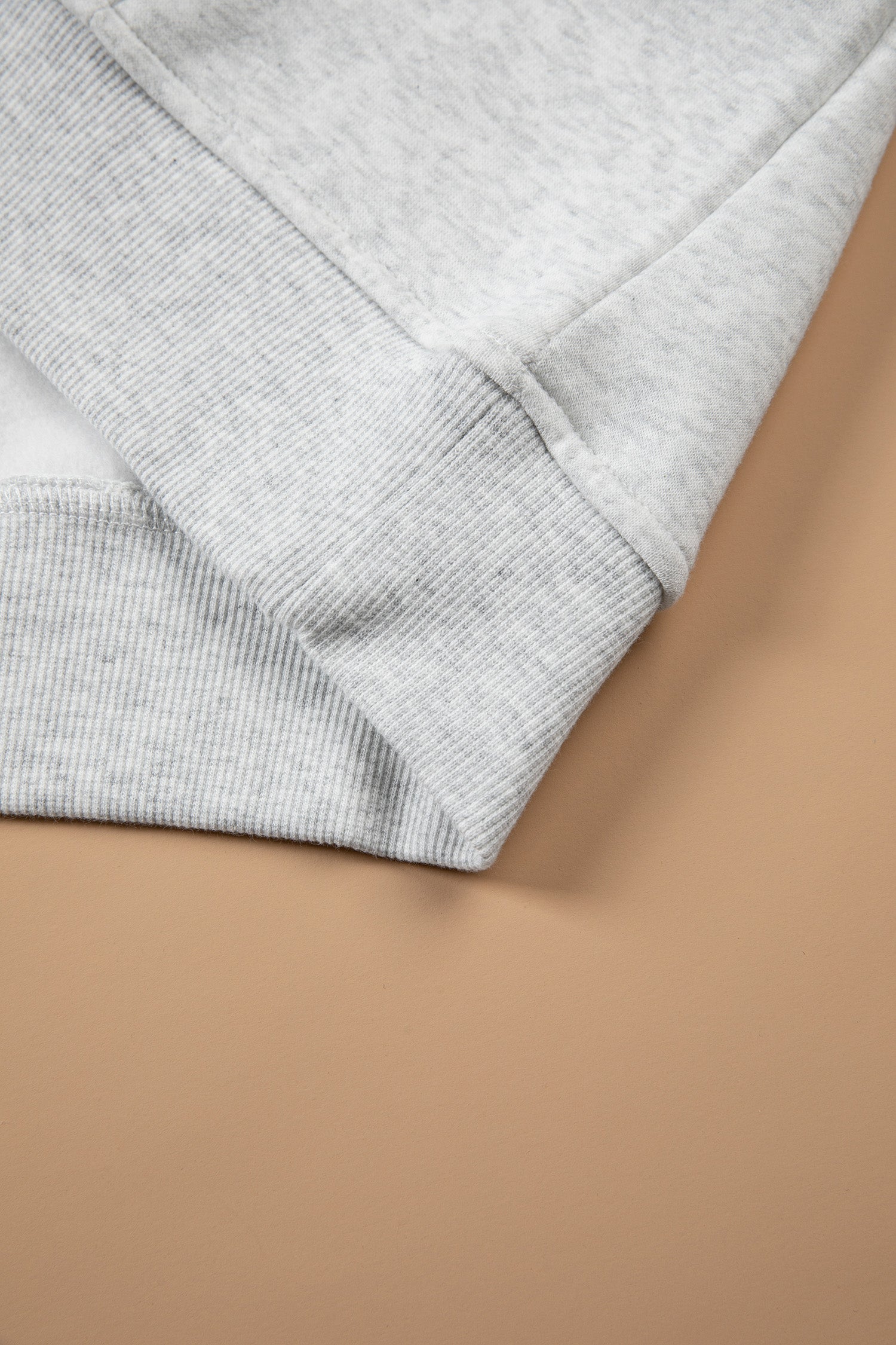 Patchwork Camo Long Sleeve Hoodie – Light Grey
