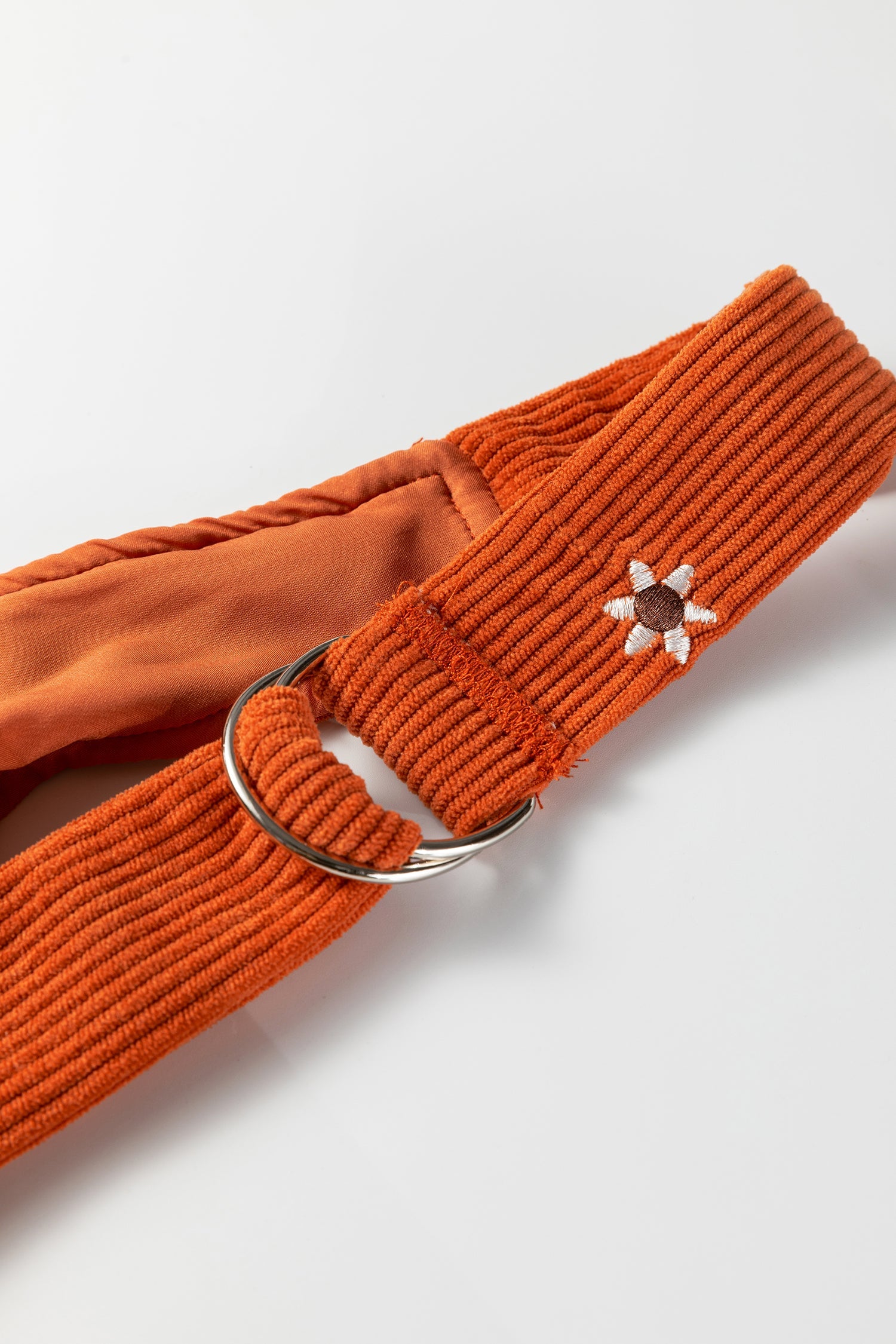 Flower Embroidered Corduroy Overall Mini Dress - eAura