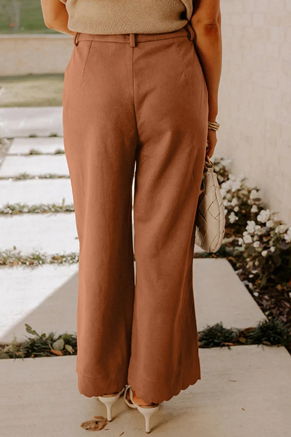 Scalloped Edge Pocket Full-Length Pant – Thai Curry