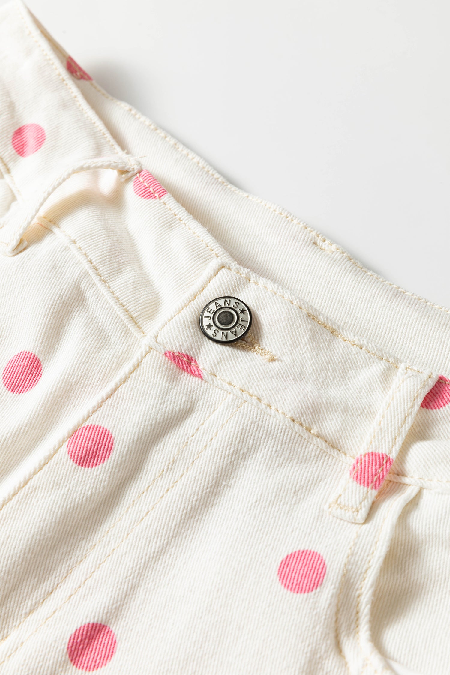 Polka Dot Print Seam Detail Barrel Jeans – Pink