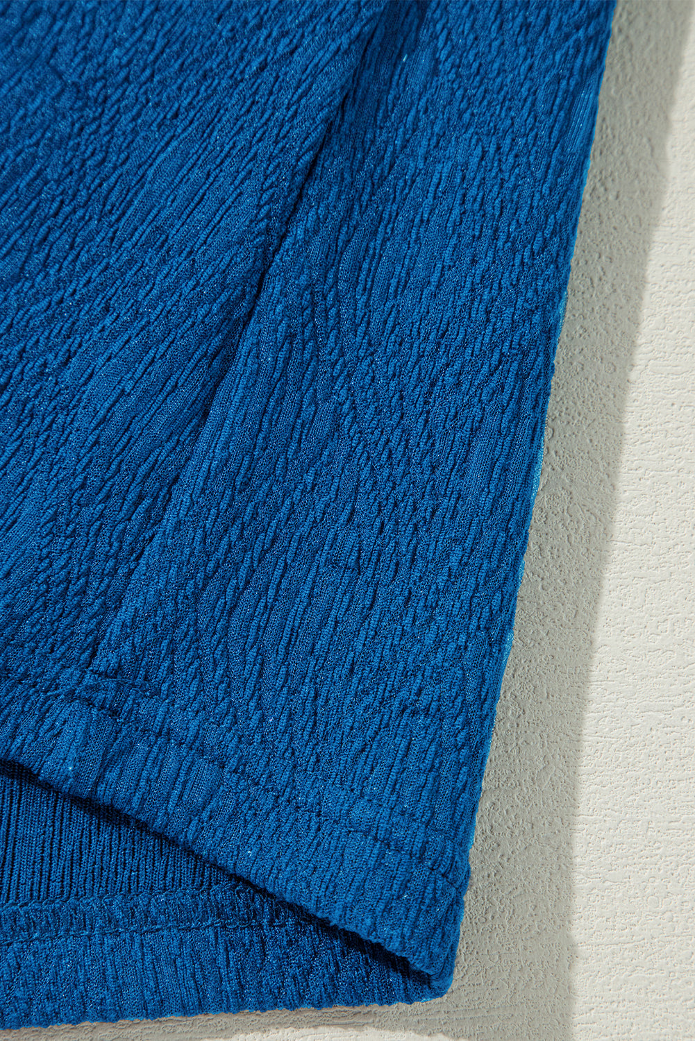 Bluing Solid Textured Crew Neck Short Set Co-ord eAura