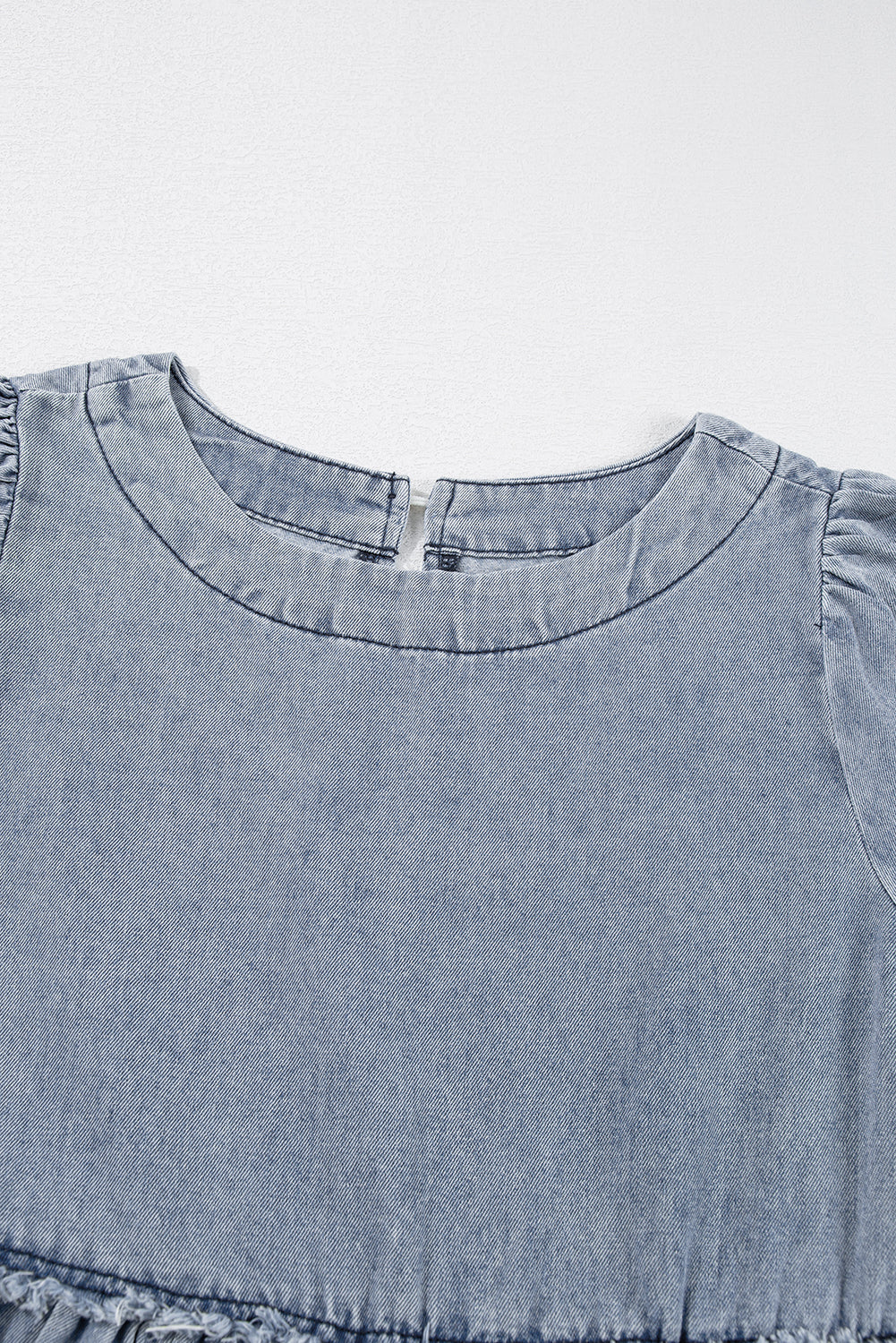 Beau Blue Light Wash High Waist Loose Fit Denim Mini Dress Beagle Boutique Fashion Outlet