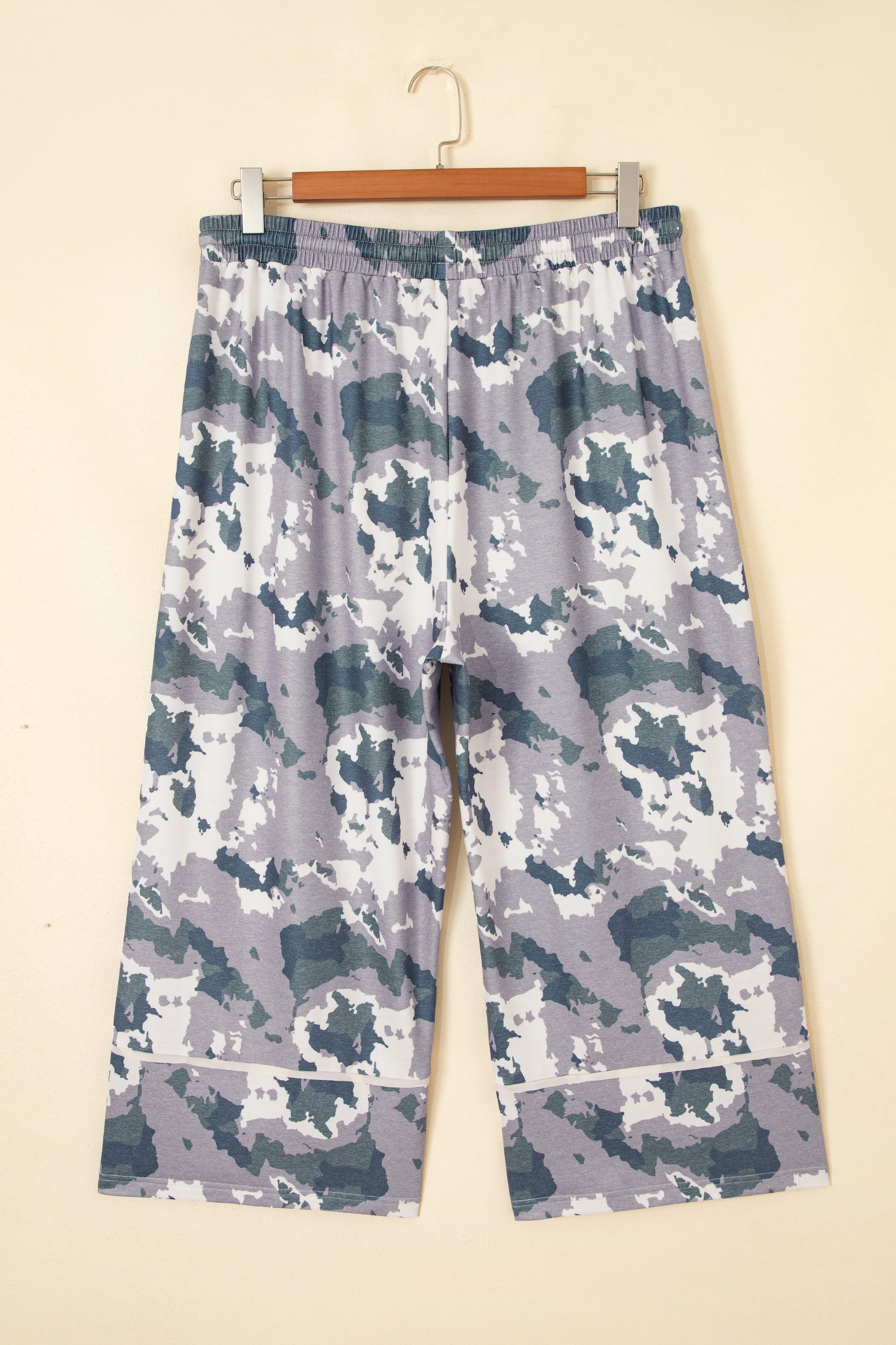 Camo Drawstring Waist Patch Pocket Plus Size Pants – Brown