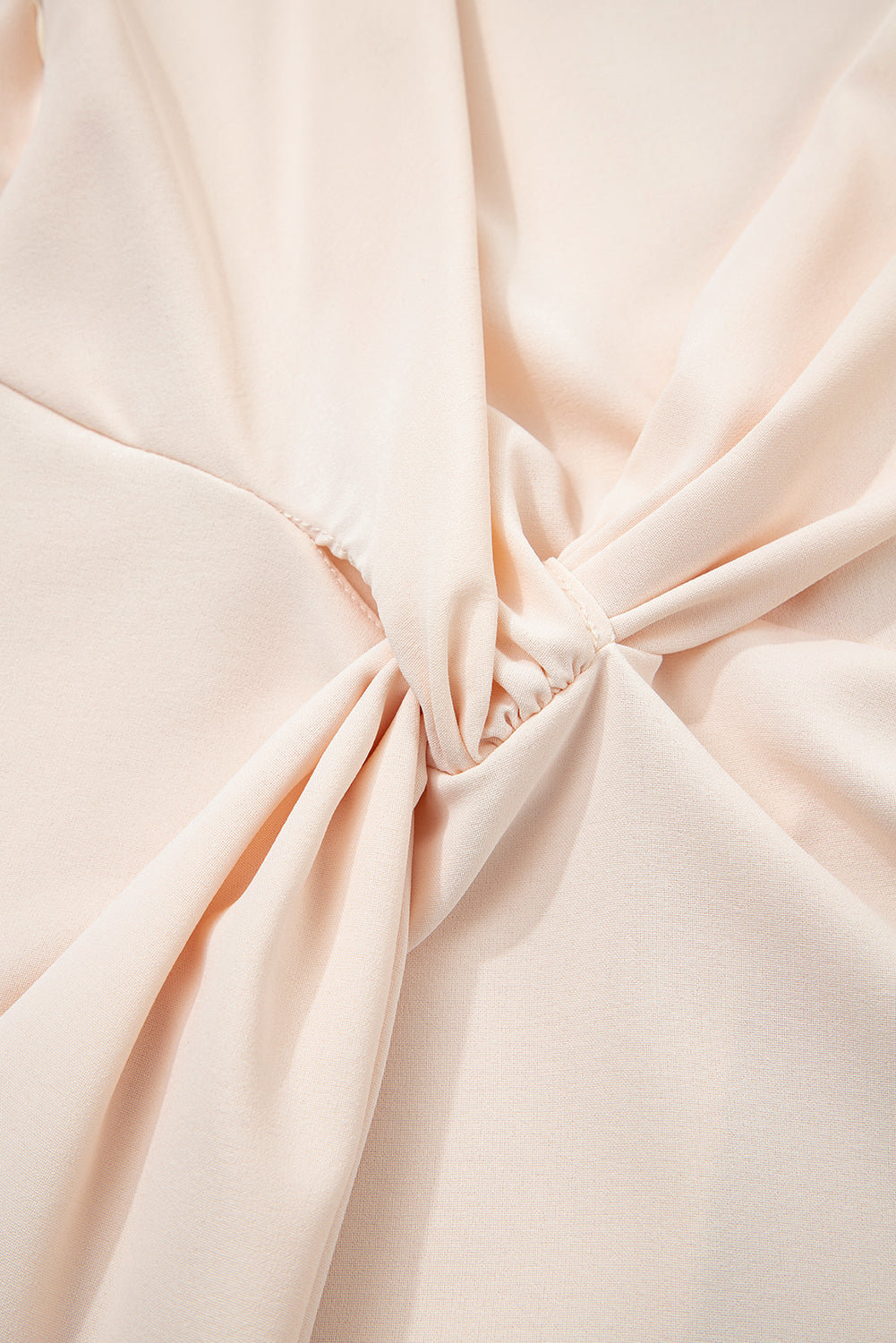V-Neck Knotted Ruched Short Sleeve Peplum Blouse eAura