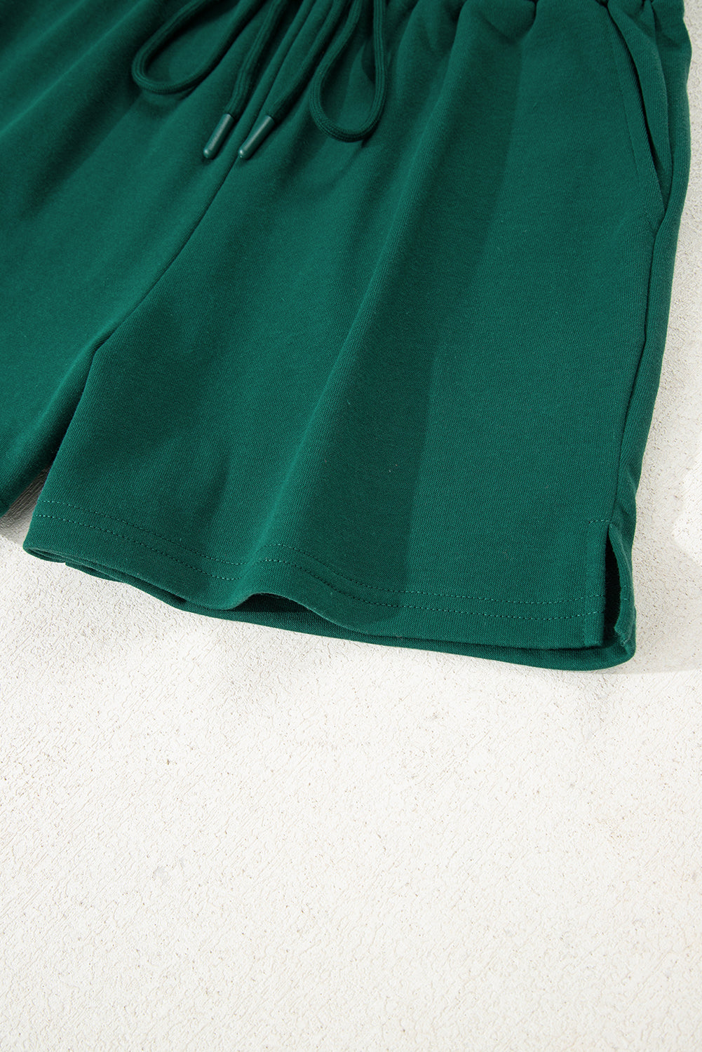 Varsity Striped Sleeve Drop Shoulder Sweatshirt and Shorts Co-ord Set eAura