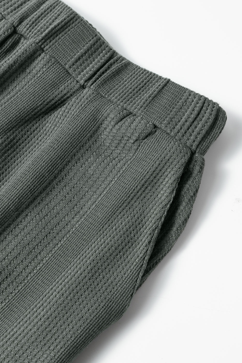 Duffel Green Solid Colour Ribbed Ruffle Tank Top and Trousers Set eAura