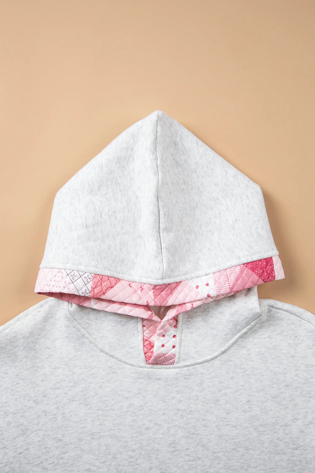 Contrast Patchwork Oversized Hoodie – Grey