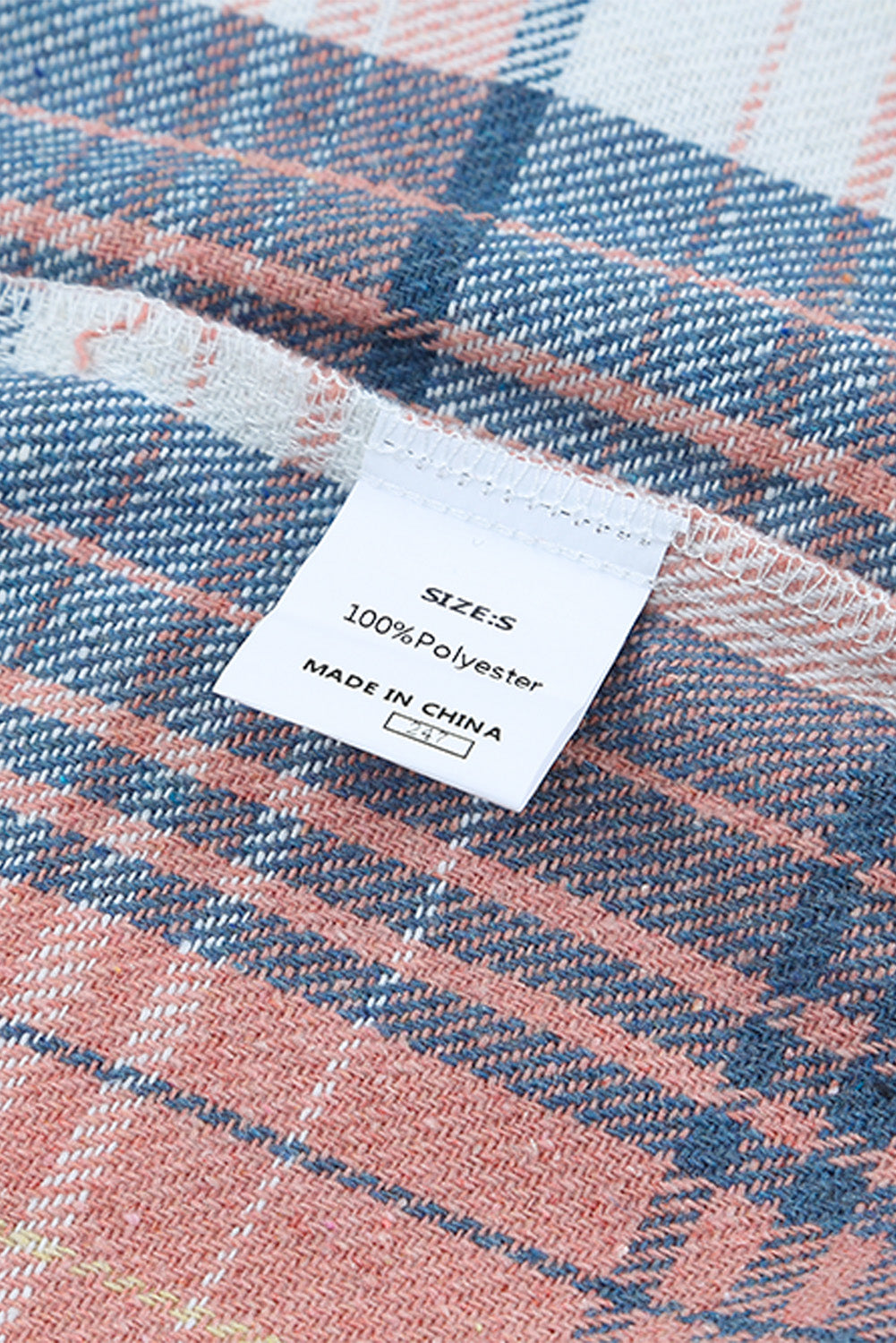 Pink Black/Pink Plaid Flap Pockets Shacket eAura