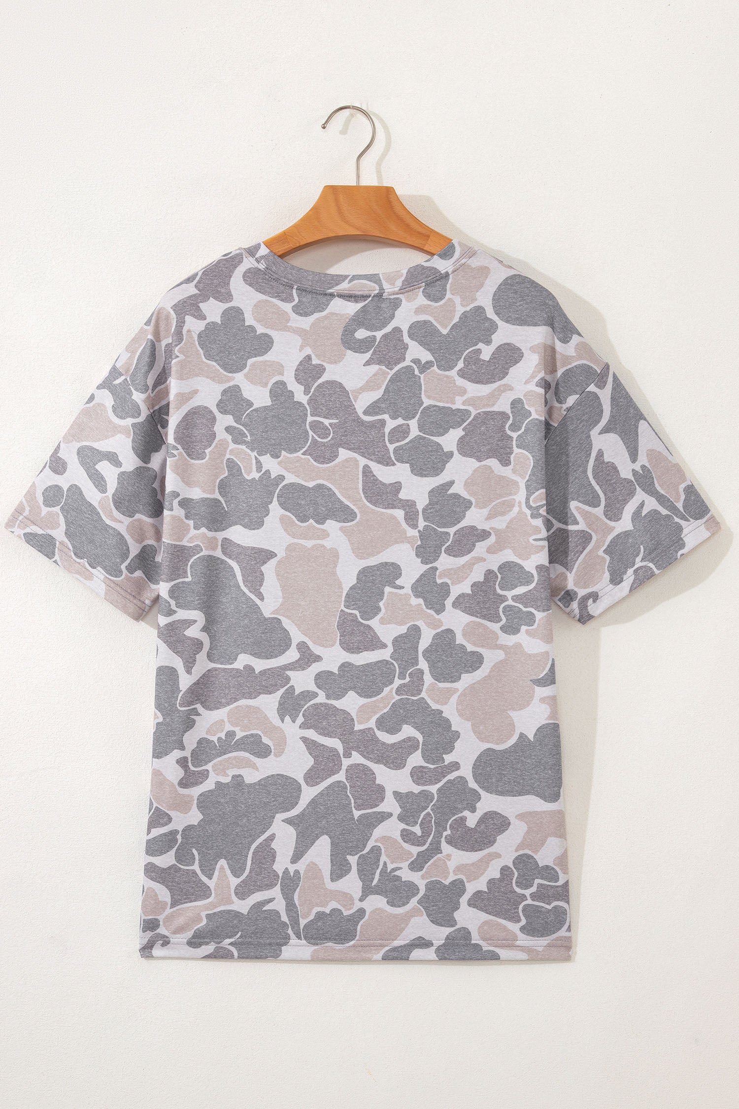 Retro Camouflage Print Casual T Shirt – Multicolour