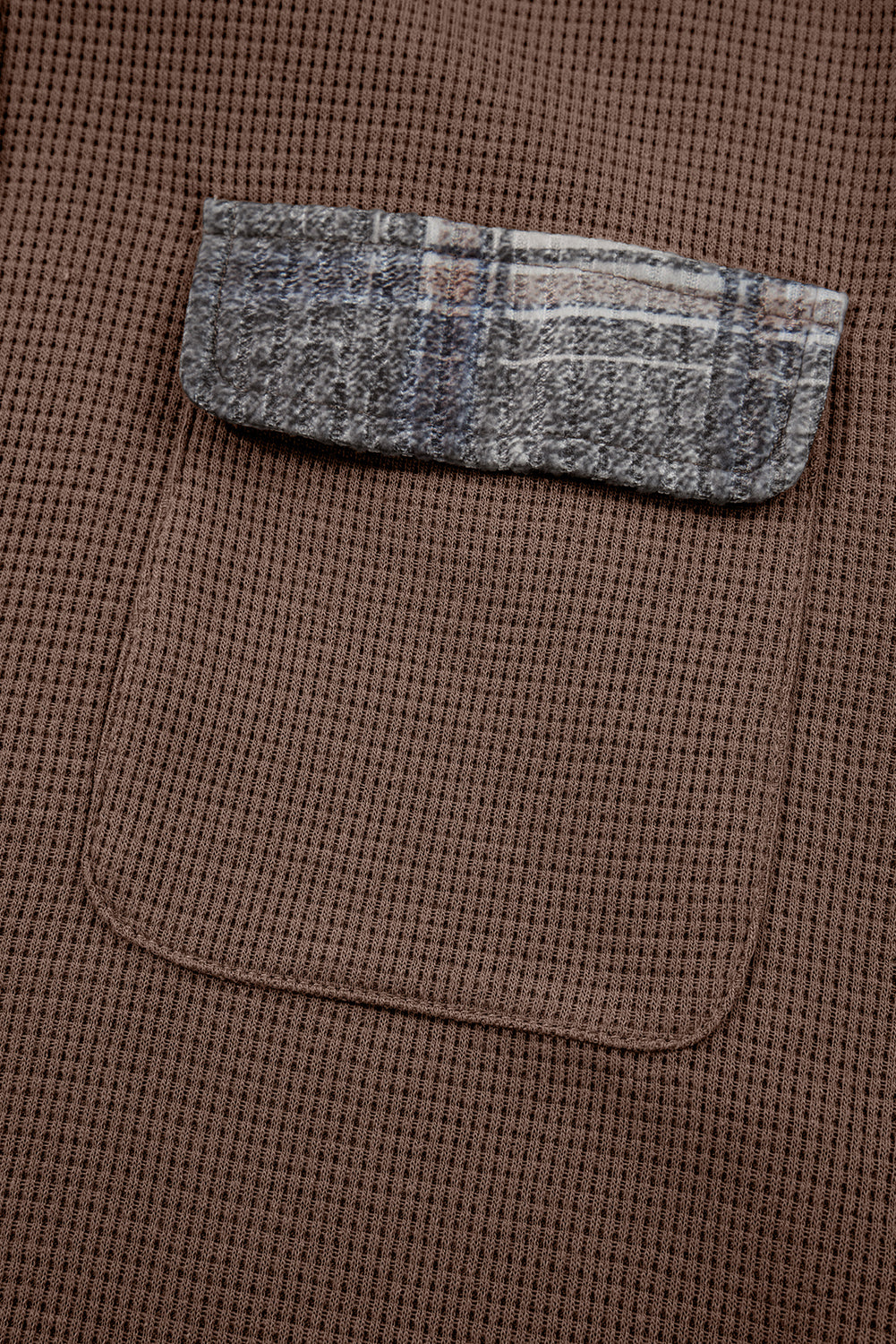 Plaid Patchwork Button Down Drawstring Hooded Shacket - eAura