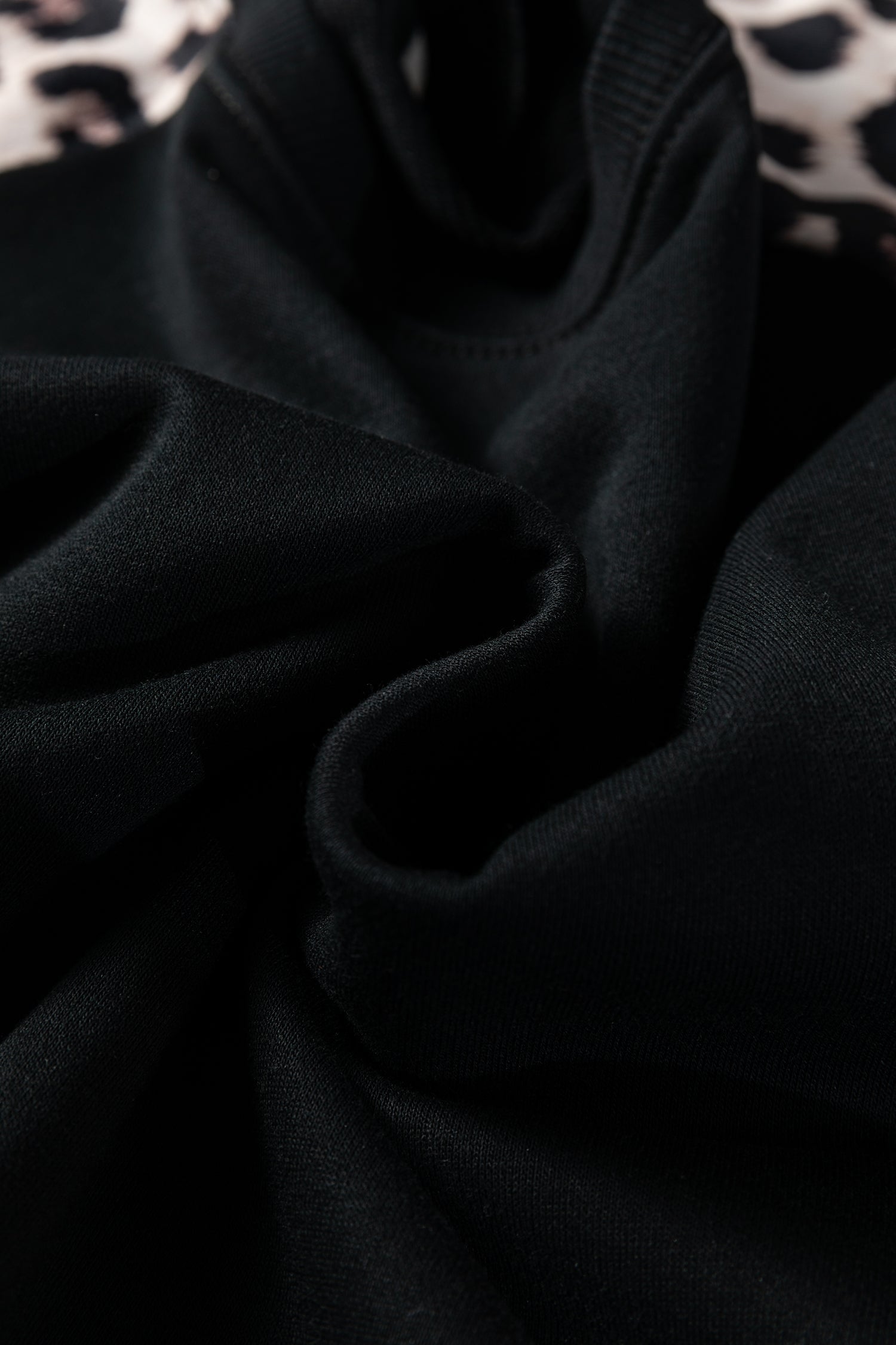 Leopard Print Patchwork Varsity Raglan Sleeve Sweatshirt Dress - eAura