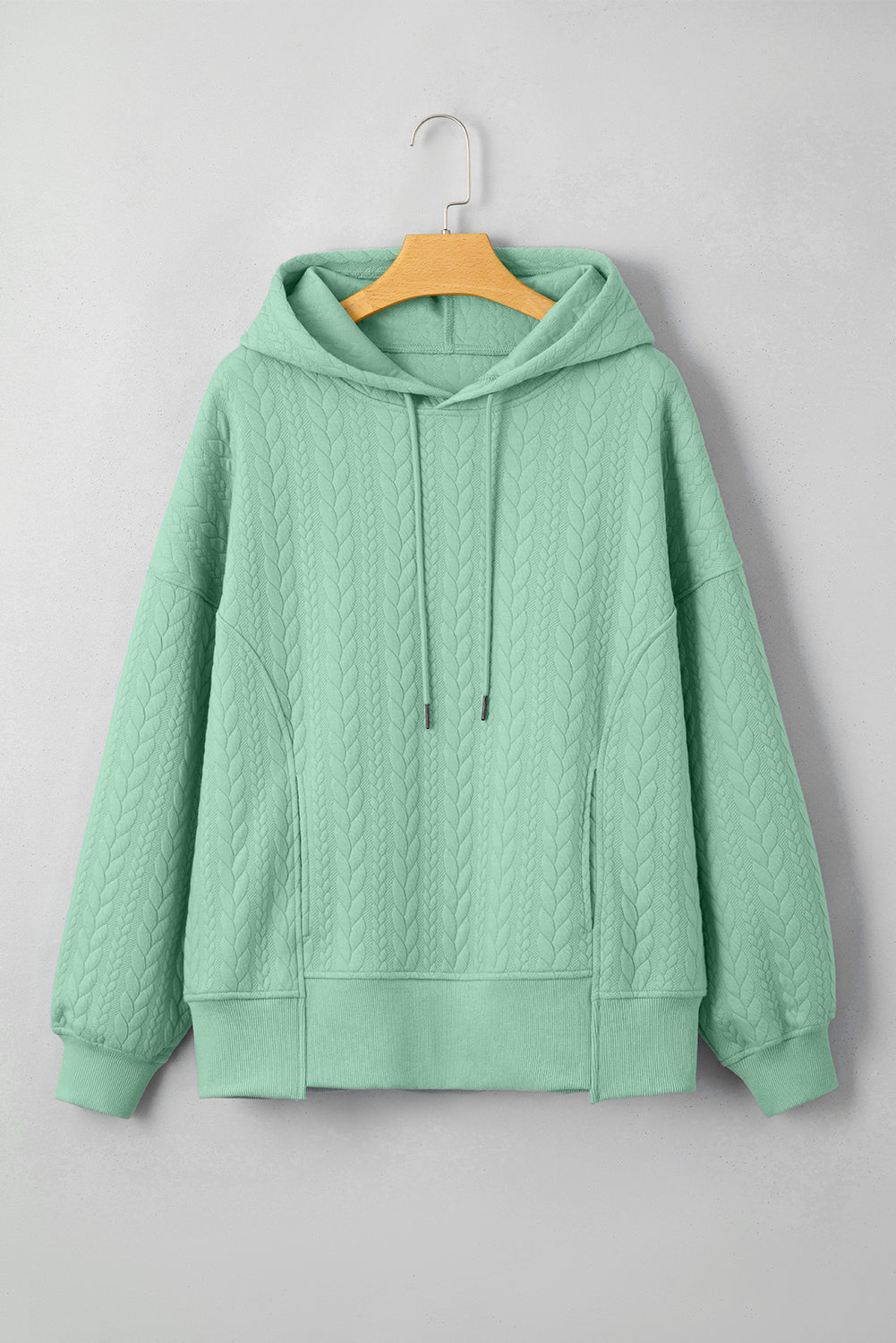 Cable Textured Baggy Hoodie - Tops/Sweatshirts & Hoodies