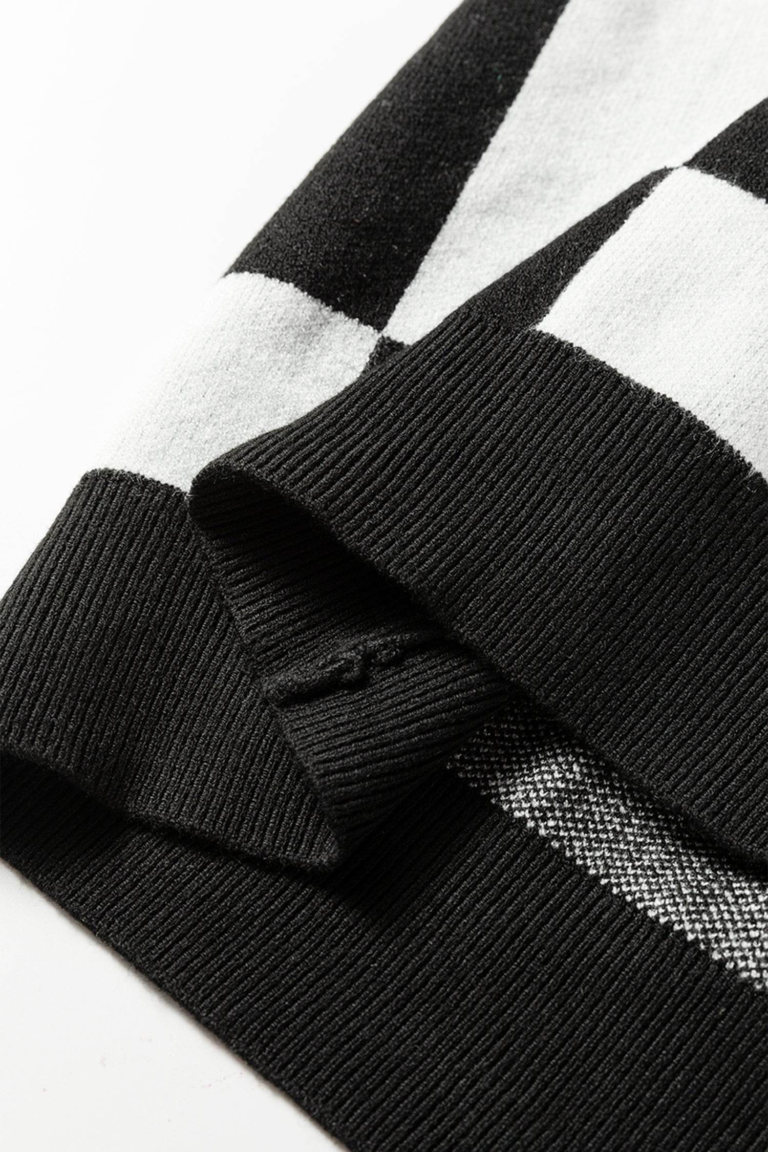 Checkered Pattern Loose Drop Shoulder Half Sleeve Sweater - Sweaters & Cardigans/Short