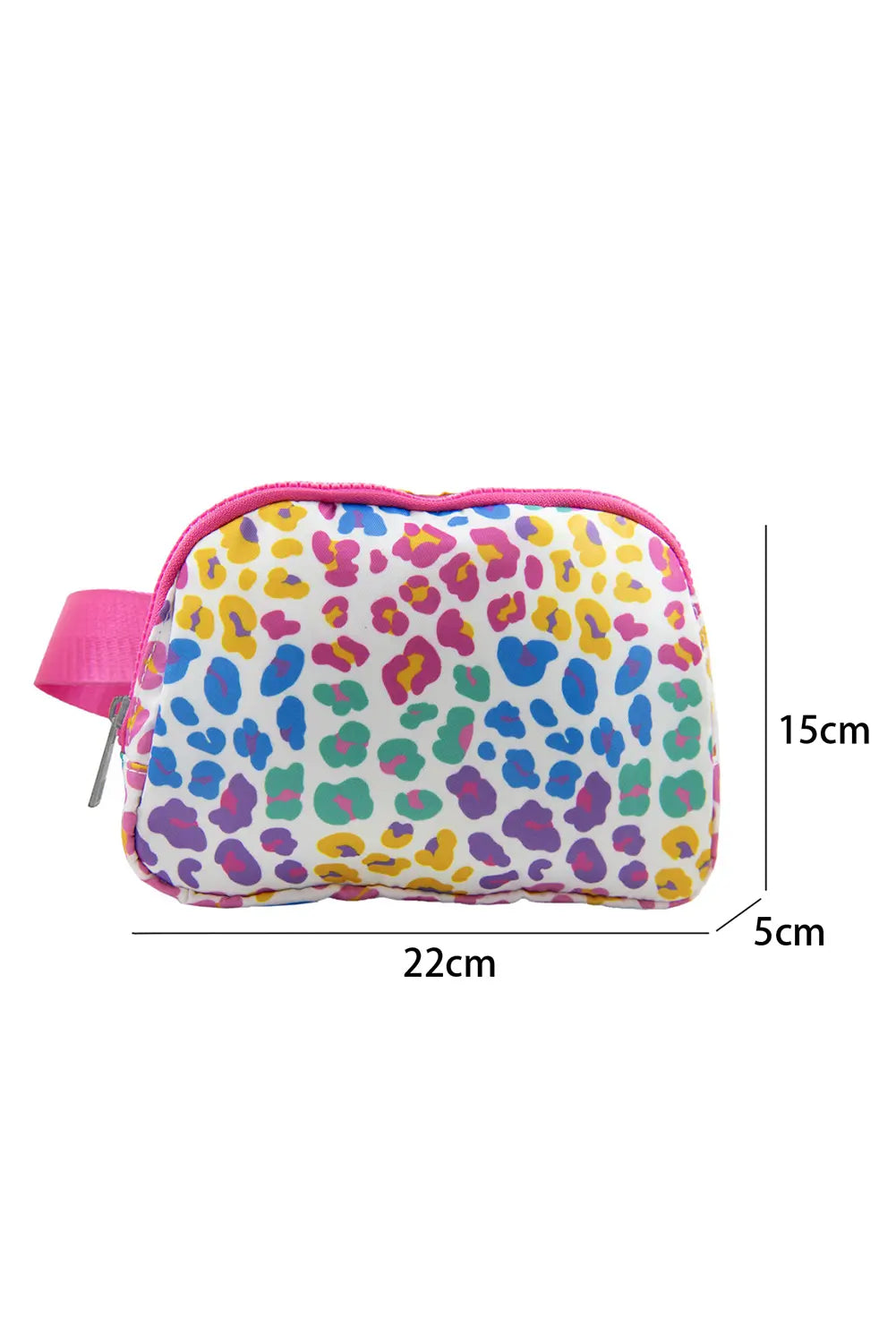 Rose Red Leopard Print Zipper Wide Strap Sling Bag