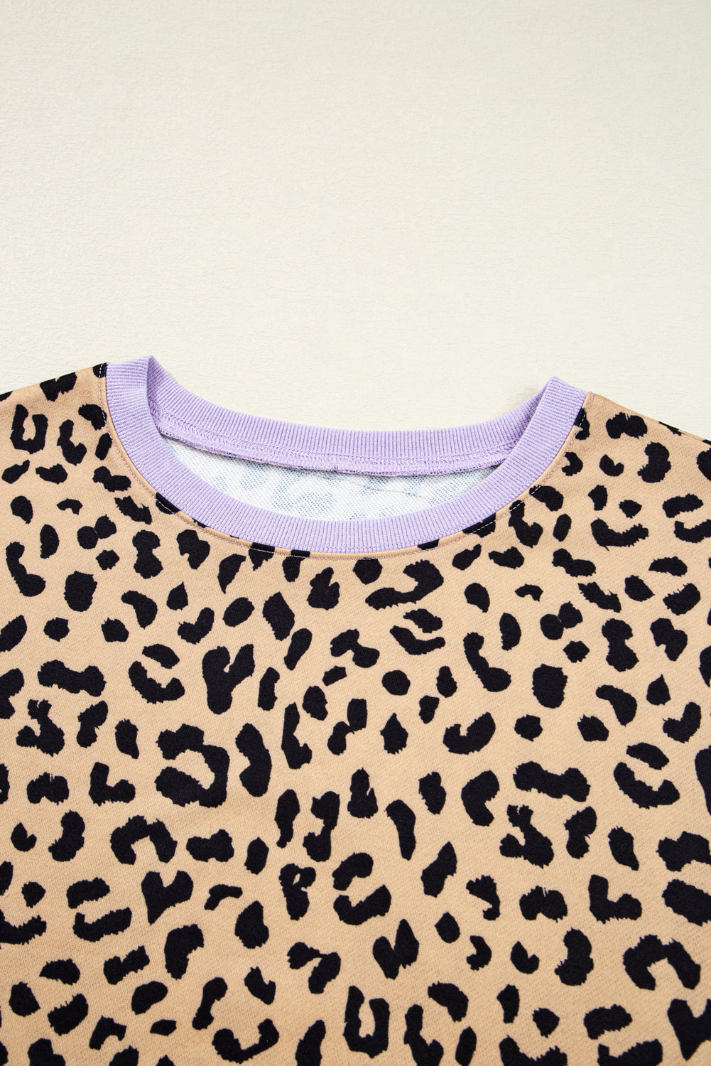 Stripe Colour Block Leopard Casual Sweatshirt with Slits - Tops/Sweatshirts & Hoodies