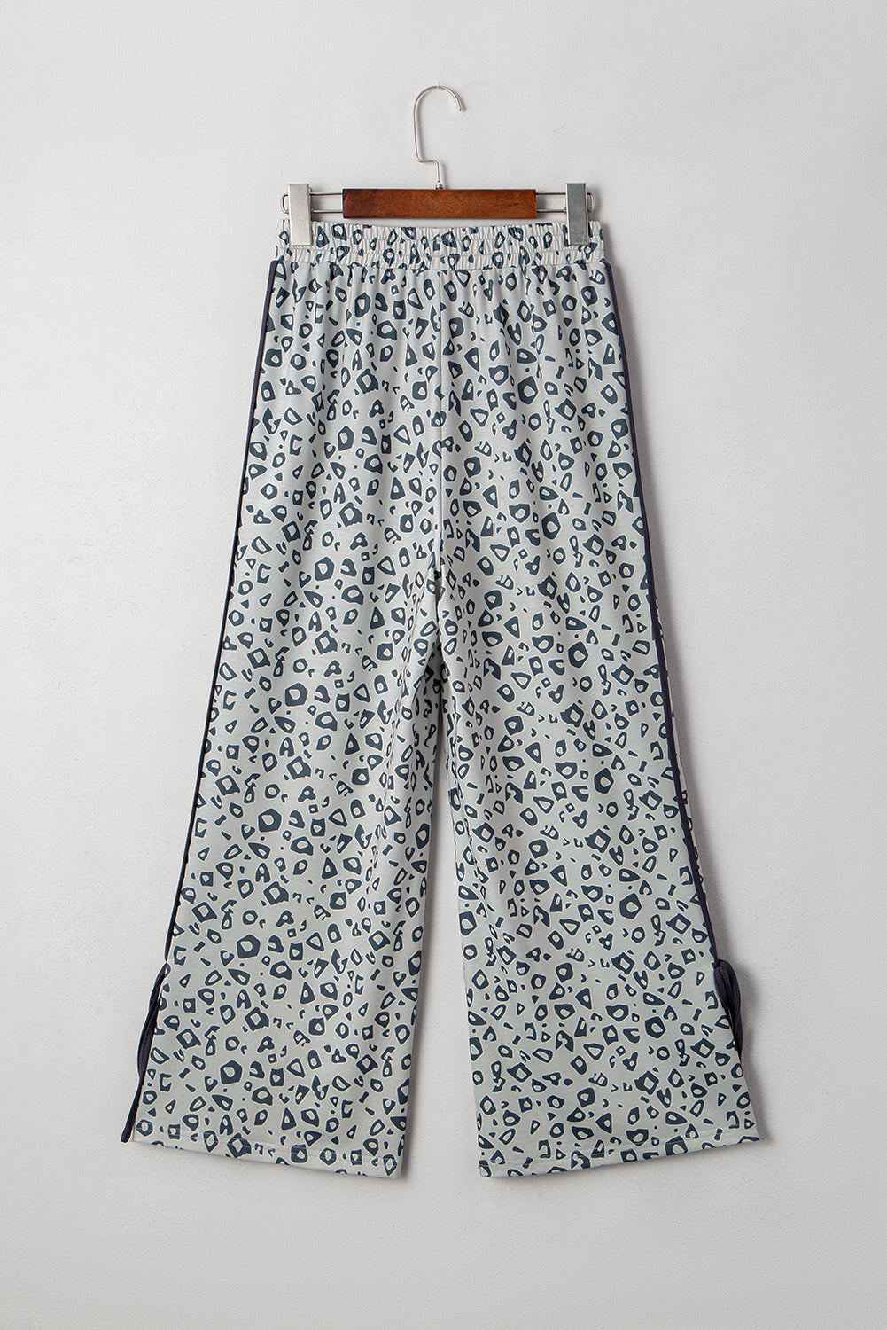 Grey Leopard High Waist Side Bow Straight Leg eAura