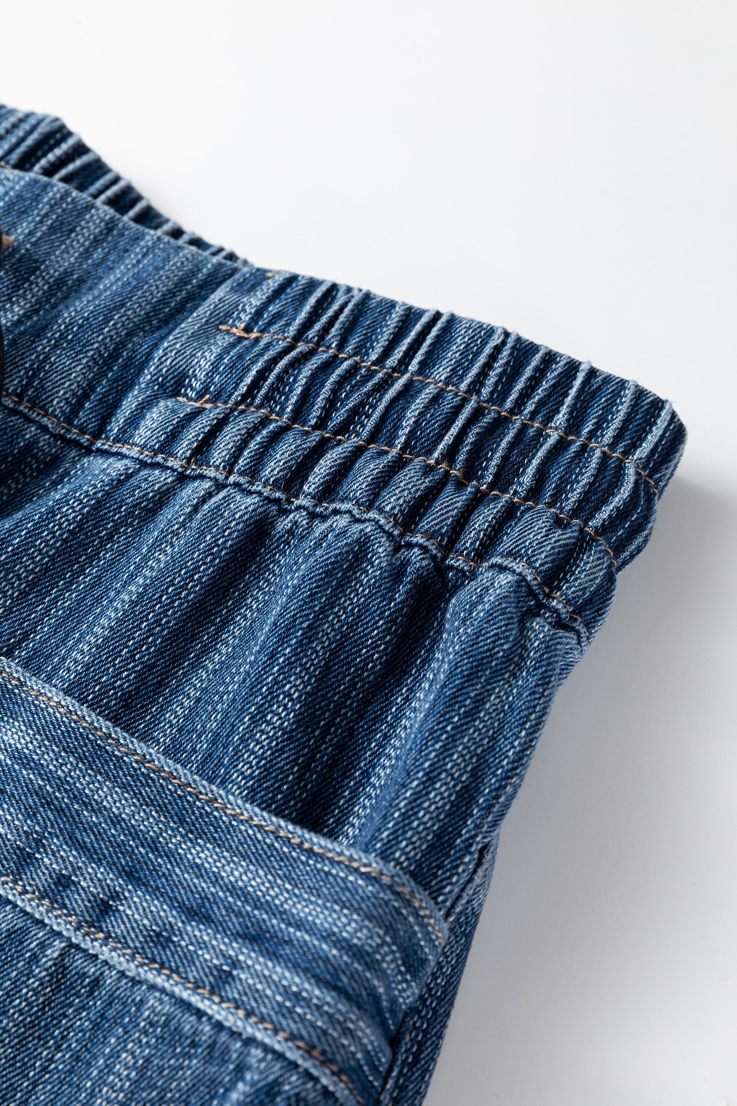Stripe Contrasted Drawstring Pocketed Loose Jeans - Bottoms/Jeans/WideLeg