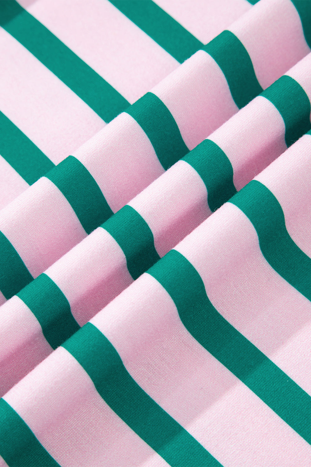Green Stripe Patchwork Side Slit Oversized Sweatshirt - eAura